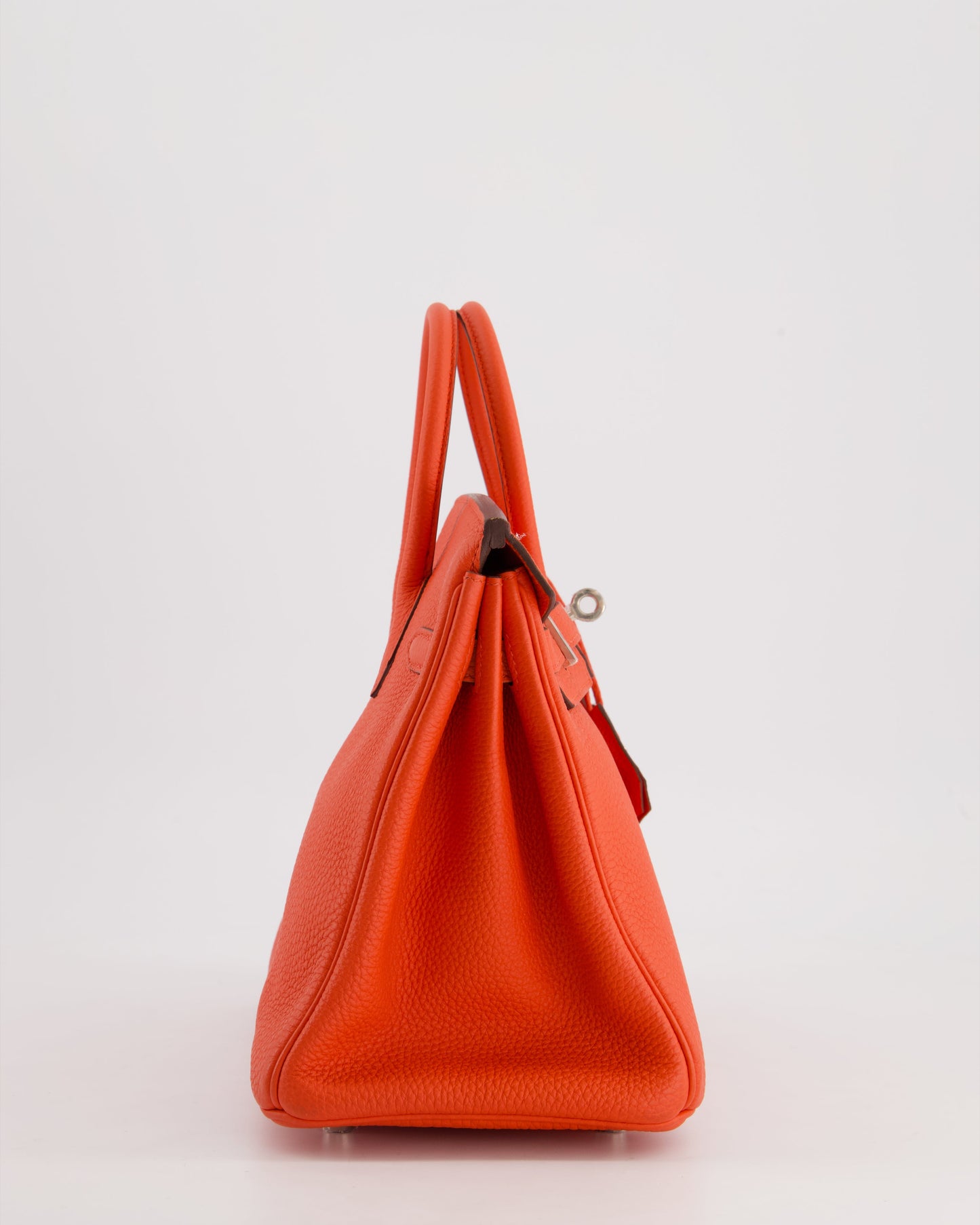 Hermes Birkin 25 Retourne Bag in Capucine Togo Leather and Palladium Hardware