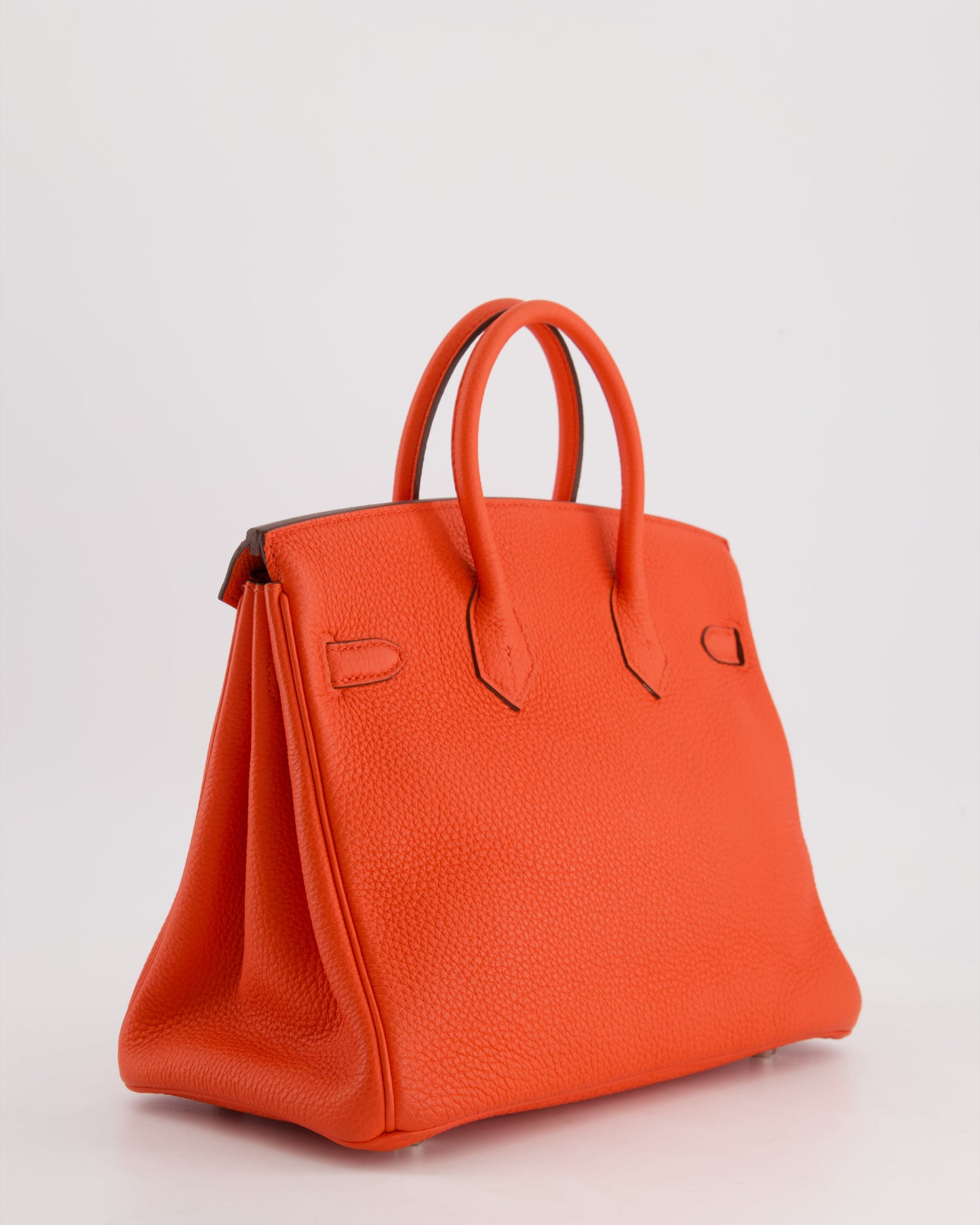 Hermes Birkin 25 Retourne Bag in Capucine Togo Leather and Palladium Hardware