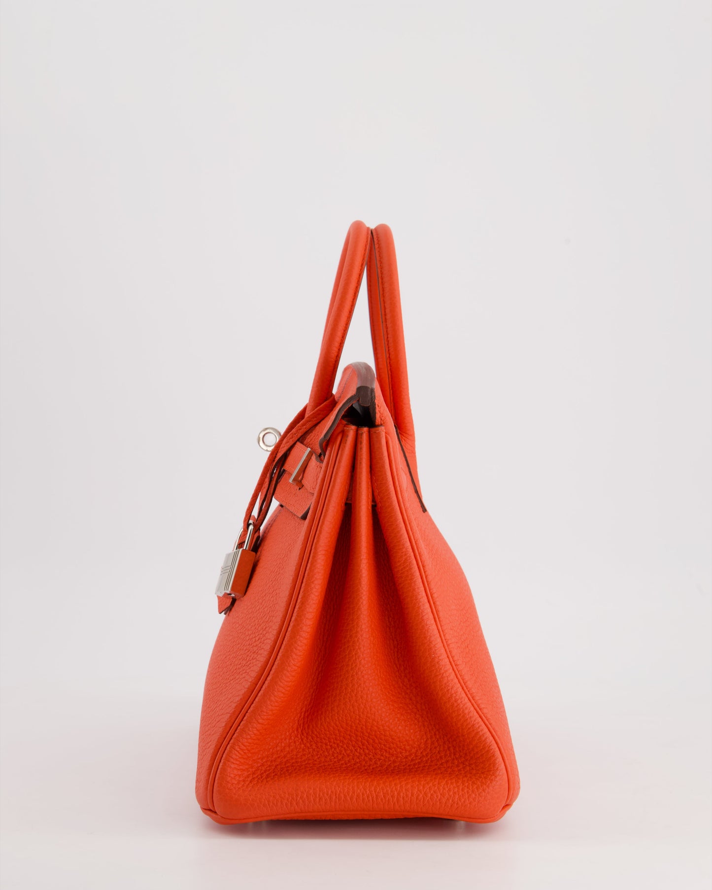 Hermes Birkin 25 Retourne Bag in Capucine Togo Leather and Palladium Hardware