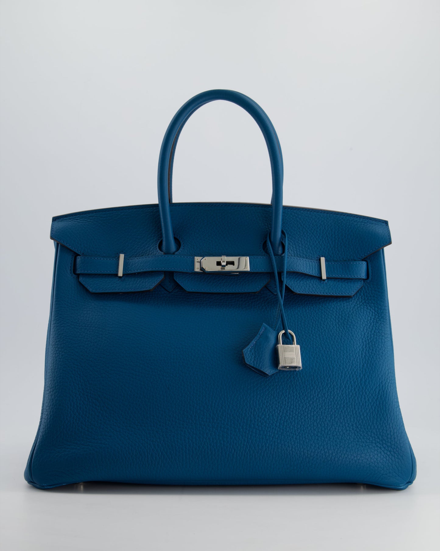 Hermes Birkin 35cm Bag in Blue Petrole Togo Leather with Palladium Hardware