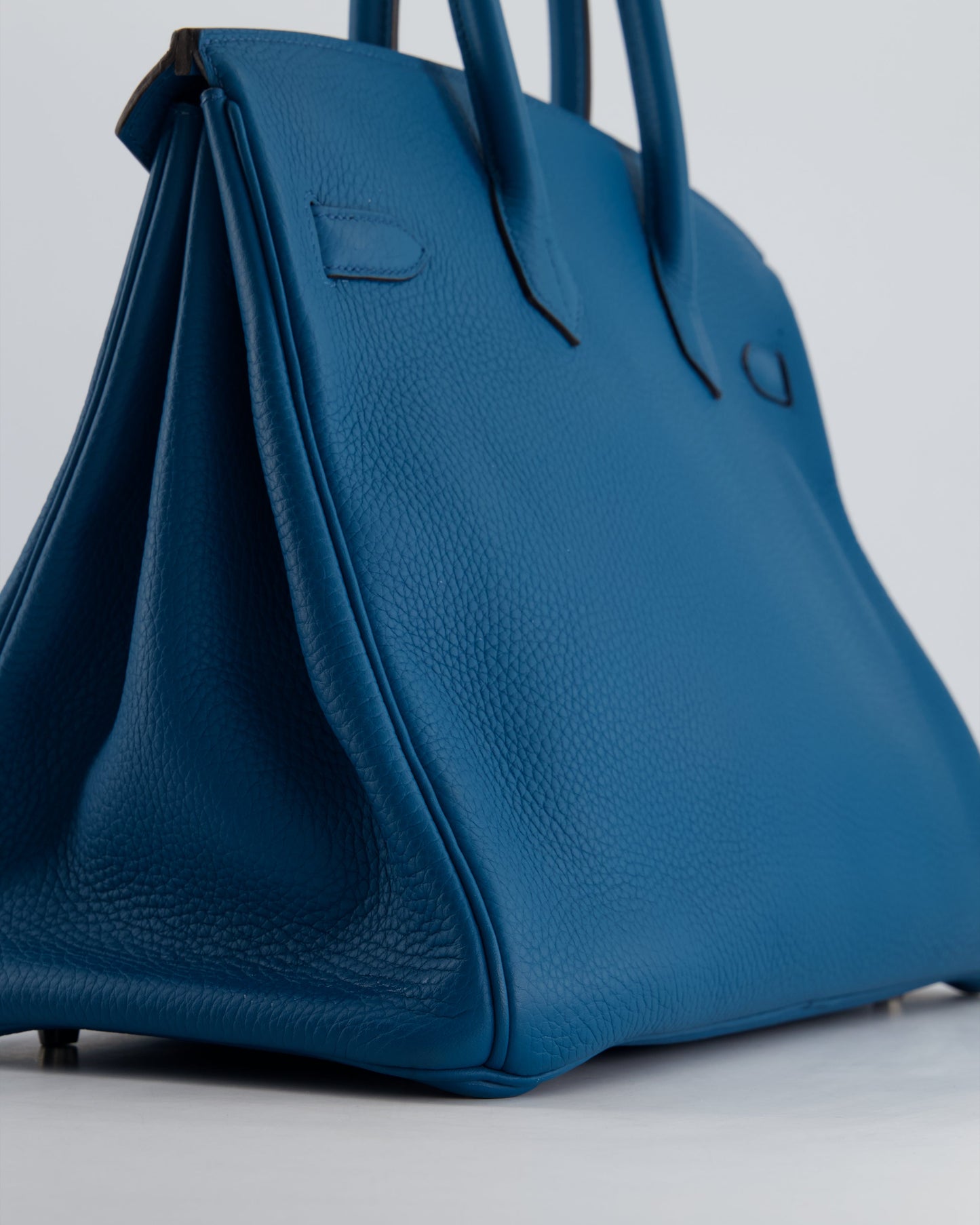 Hermes Birkin 35cm Bag in Blue Petrole Togo Leather with Palladium Hardware