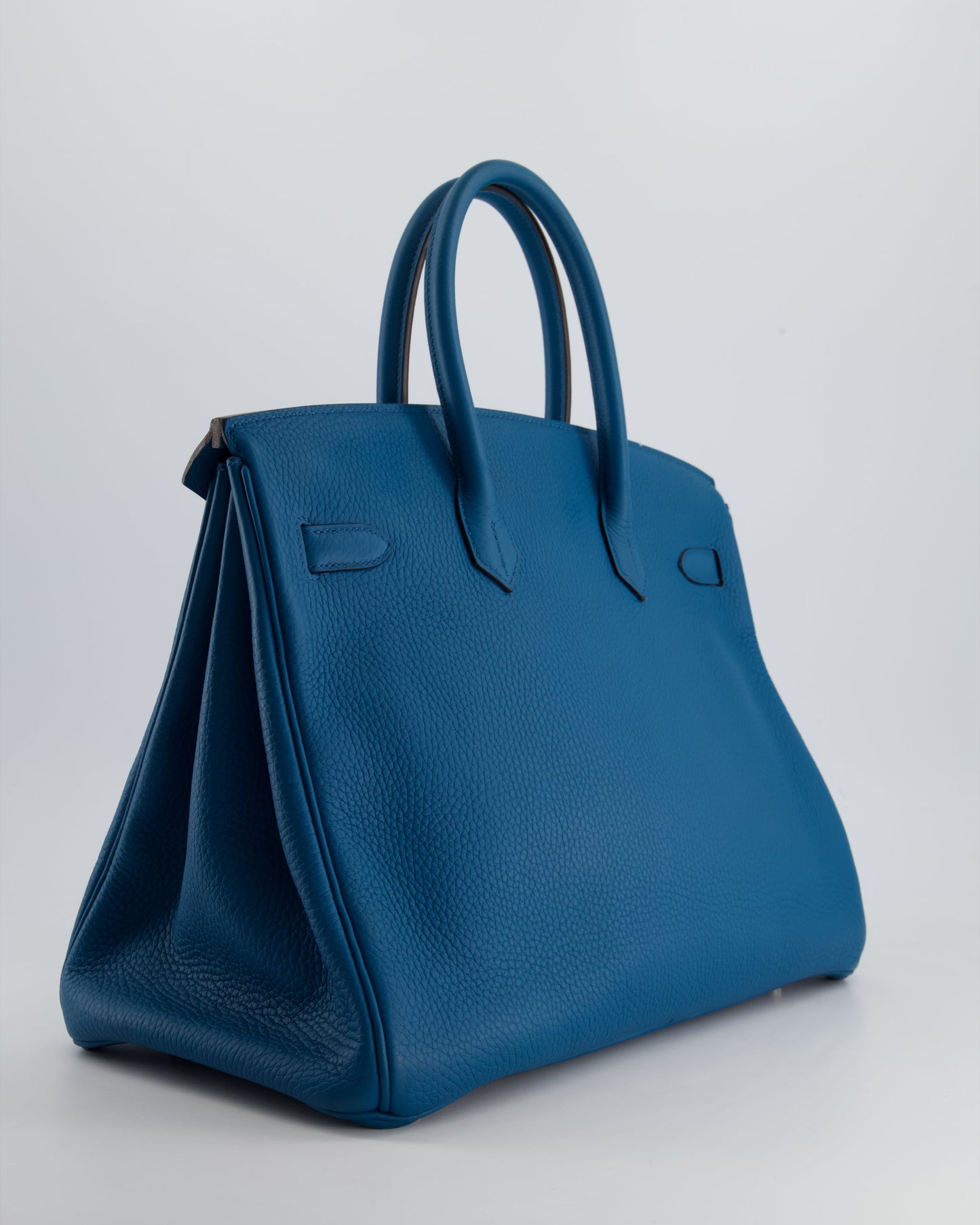 Hermes Birkin 35cm Bag in Blue Petrole Togo Leather with Palladium Hardware