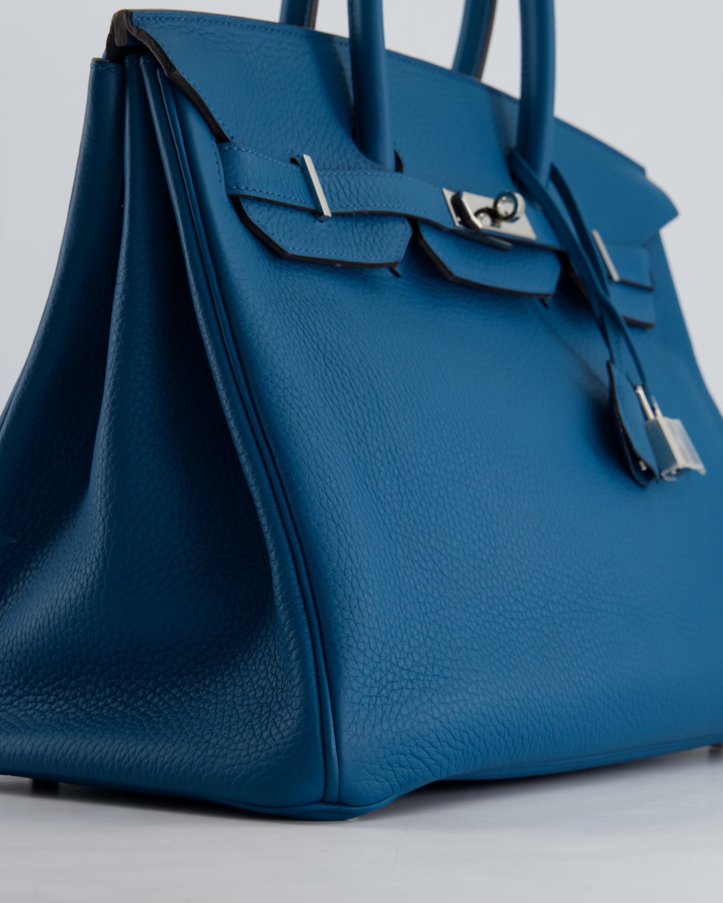 Hermes Birkin 35cm Bag in Blue Petrole Togo Leather with Palladium Hardware
