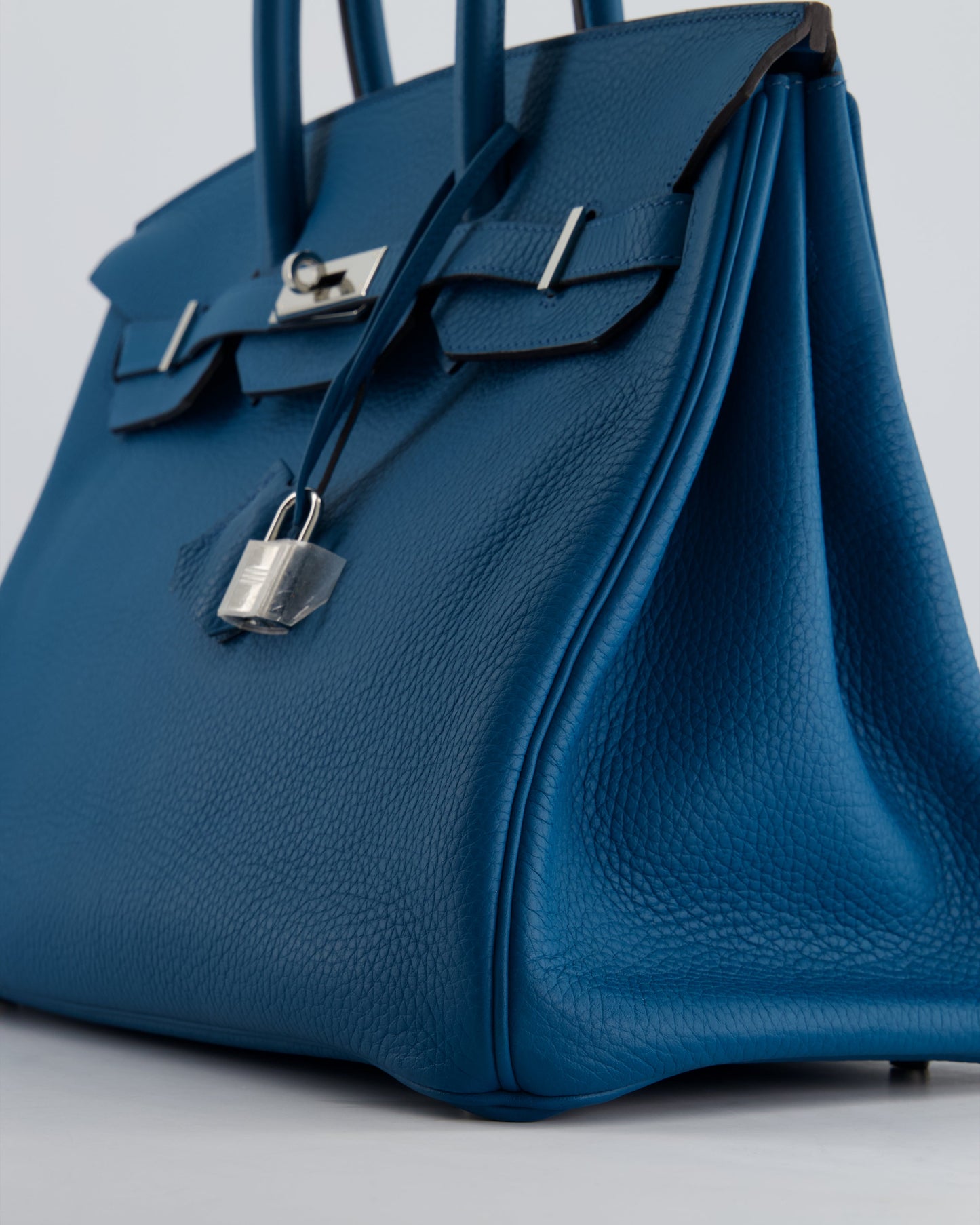 Hermes Birkin 35cm Bag in Blue Petrole Togo Leather with Palladium Hardware