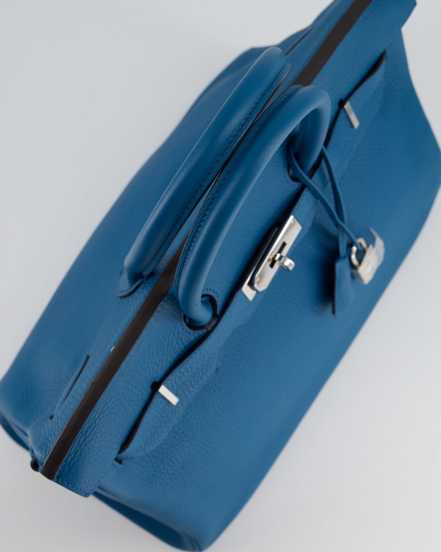 Hermes Birkin 35cm Bag in Blue Petrole Togo Leather with Palladium Hardware