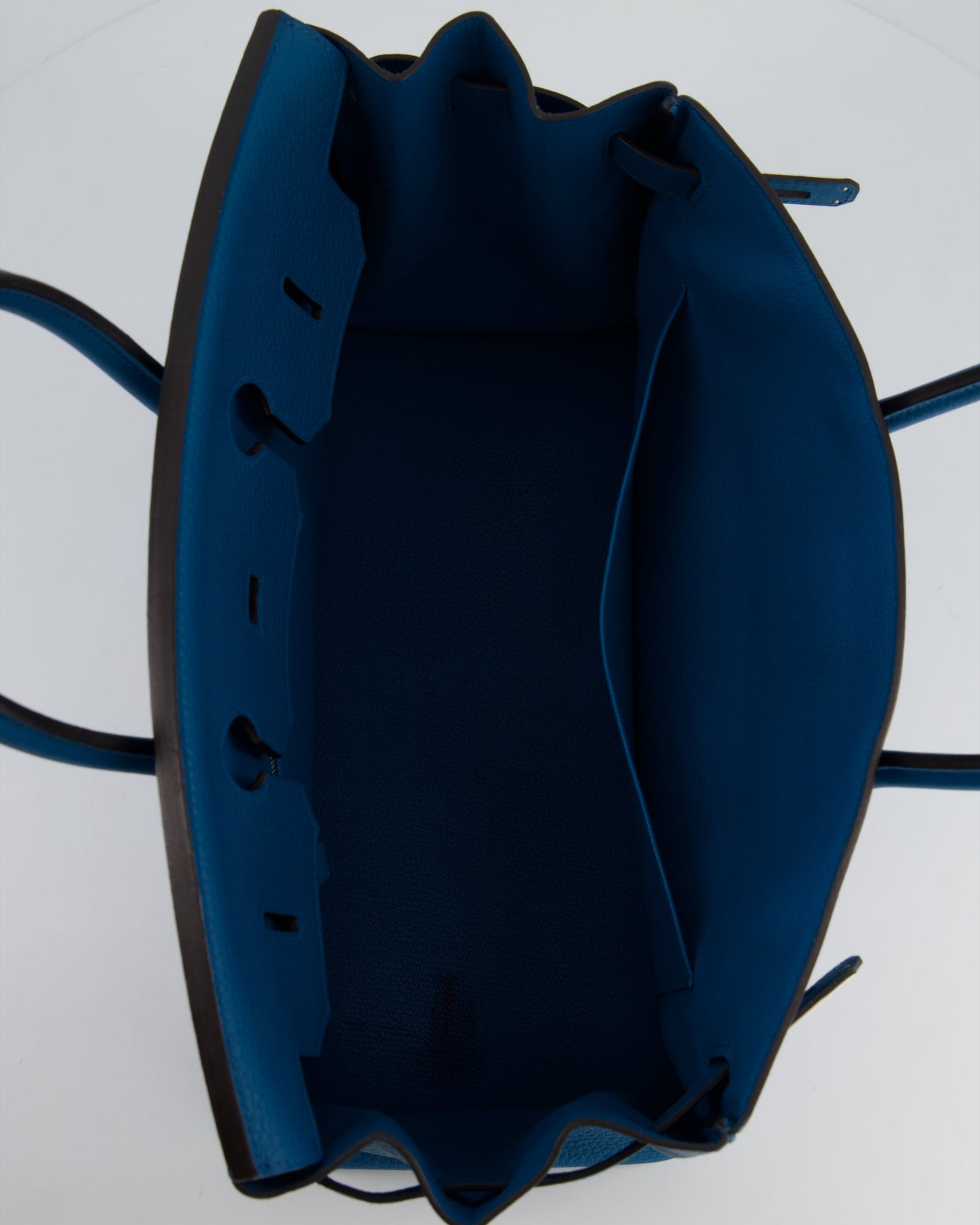 Hermes Birkin 35cm Bag in Blue Petrole Togo Leather with Palladium Hardware