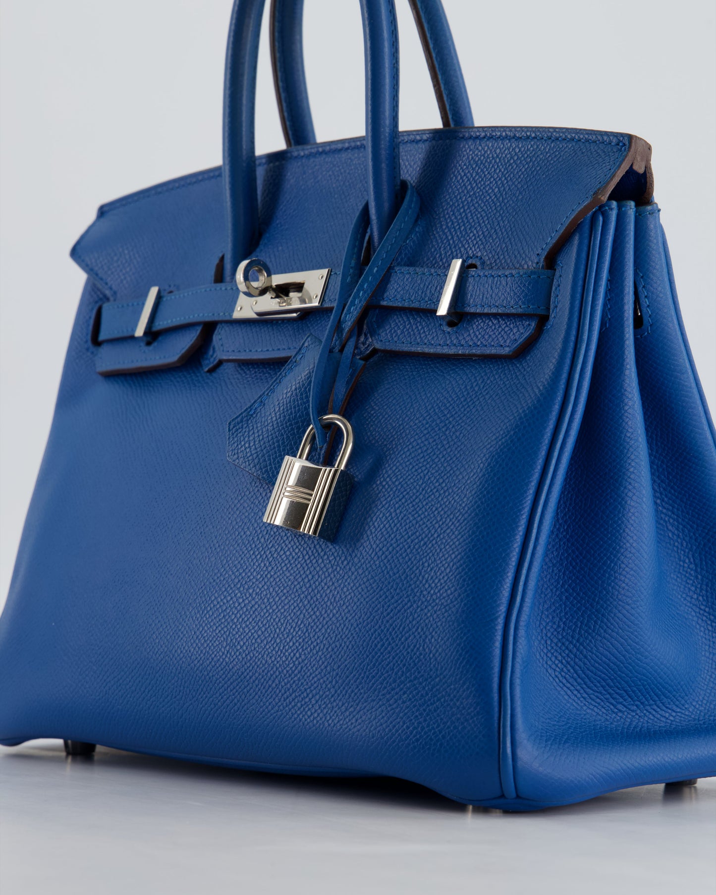 Hermes Birkin 25 Retourne Bag in Bleu De Galice Epsom Leather with Palladium Hardware