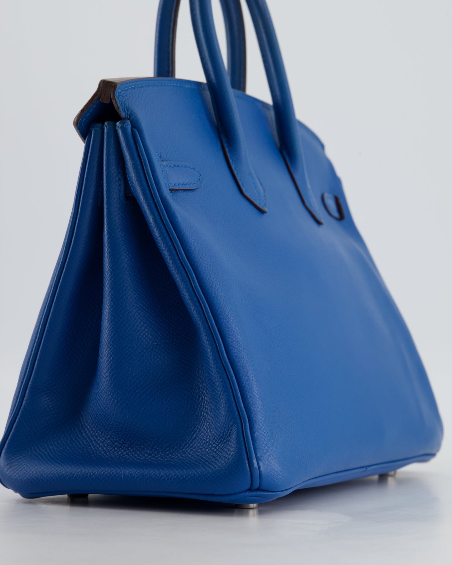 Hermes Birkin 25 Retourne Bag in Bleu De Galice Epsom Leather with Palladium Hardware