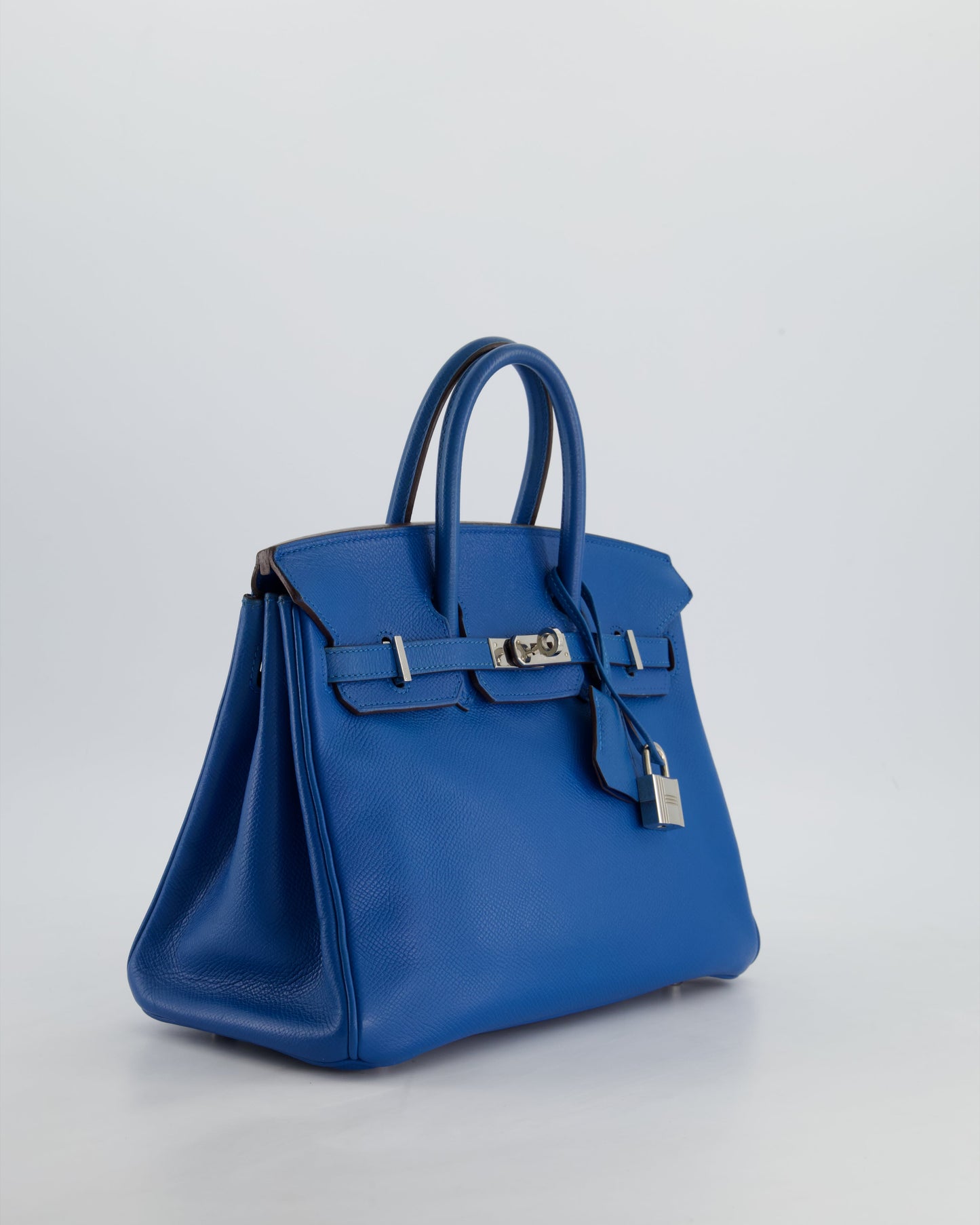 Hermes Birkin 25 Retourne Bag in Bleu De Galice Epsom Leather with Palladium Hardware