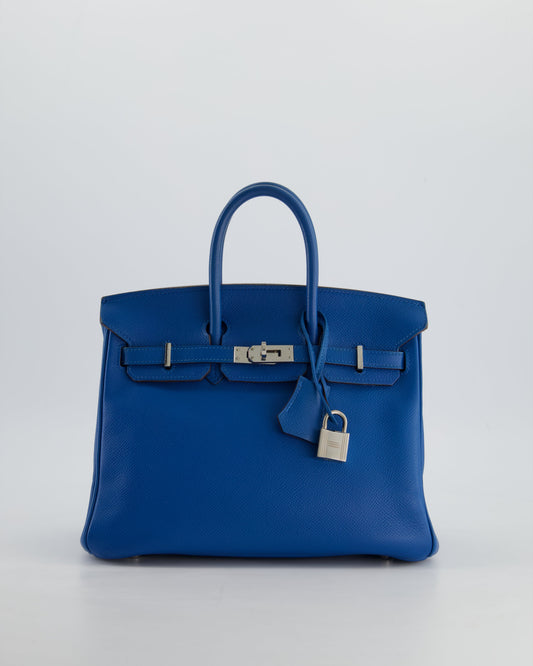 Hermes Birkin 25 Retourne Bag in Bleu De Galice Epsom Leather with Palladium Hardware
