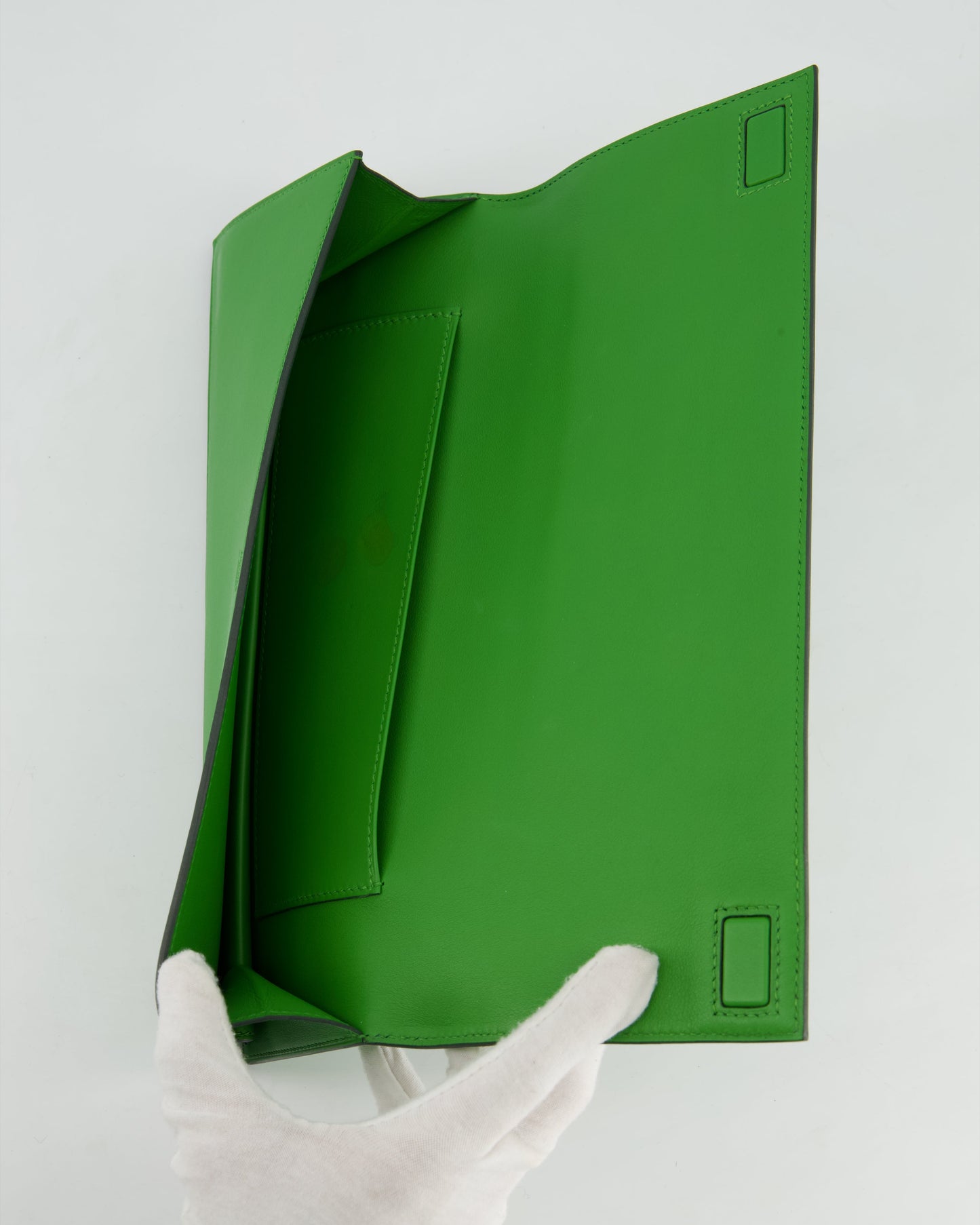 Hermes Birkin Cut Shadow Bag In Vert Yucca Swift Leather