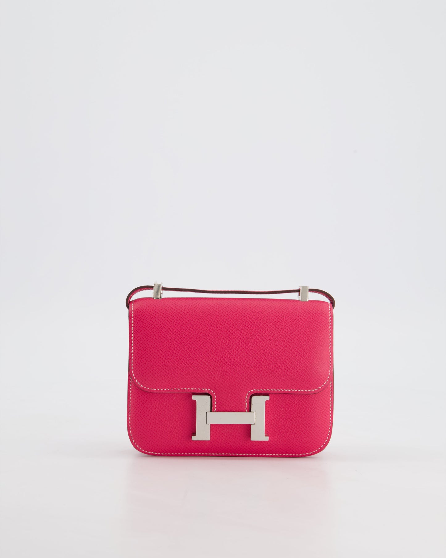 *RARE HOT* Hermes Constance II Micro Bag in Rose Tyrien Epsom Leather with Palladium Hardware