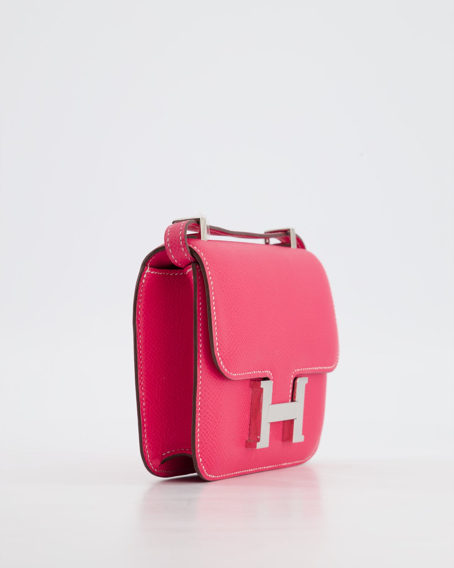 *RARE HOT* Hermes Constance II Micro Bag in Rose Tyrien Epsom Leather with Palladium Hardware