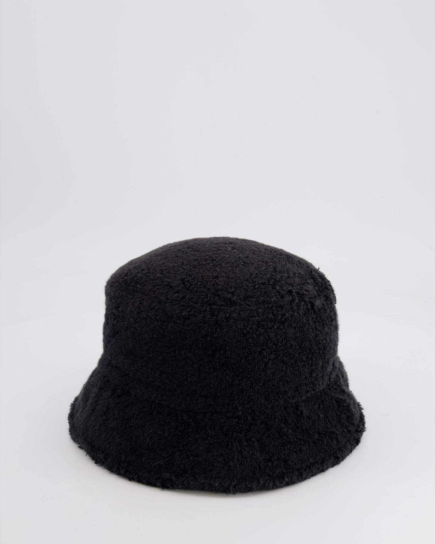 Chanel Black Terry Towelling Bucket Hat with CC Logo Size L Handbag