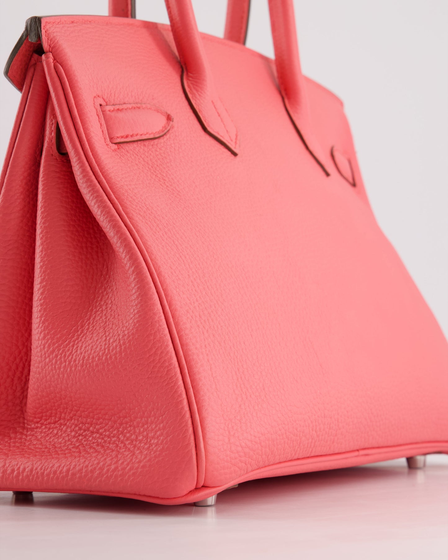 Hermes Birkin 30cm Retourne Bag in Rose Lipstick Togo Leather and Palladium Hardware