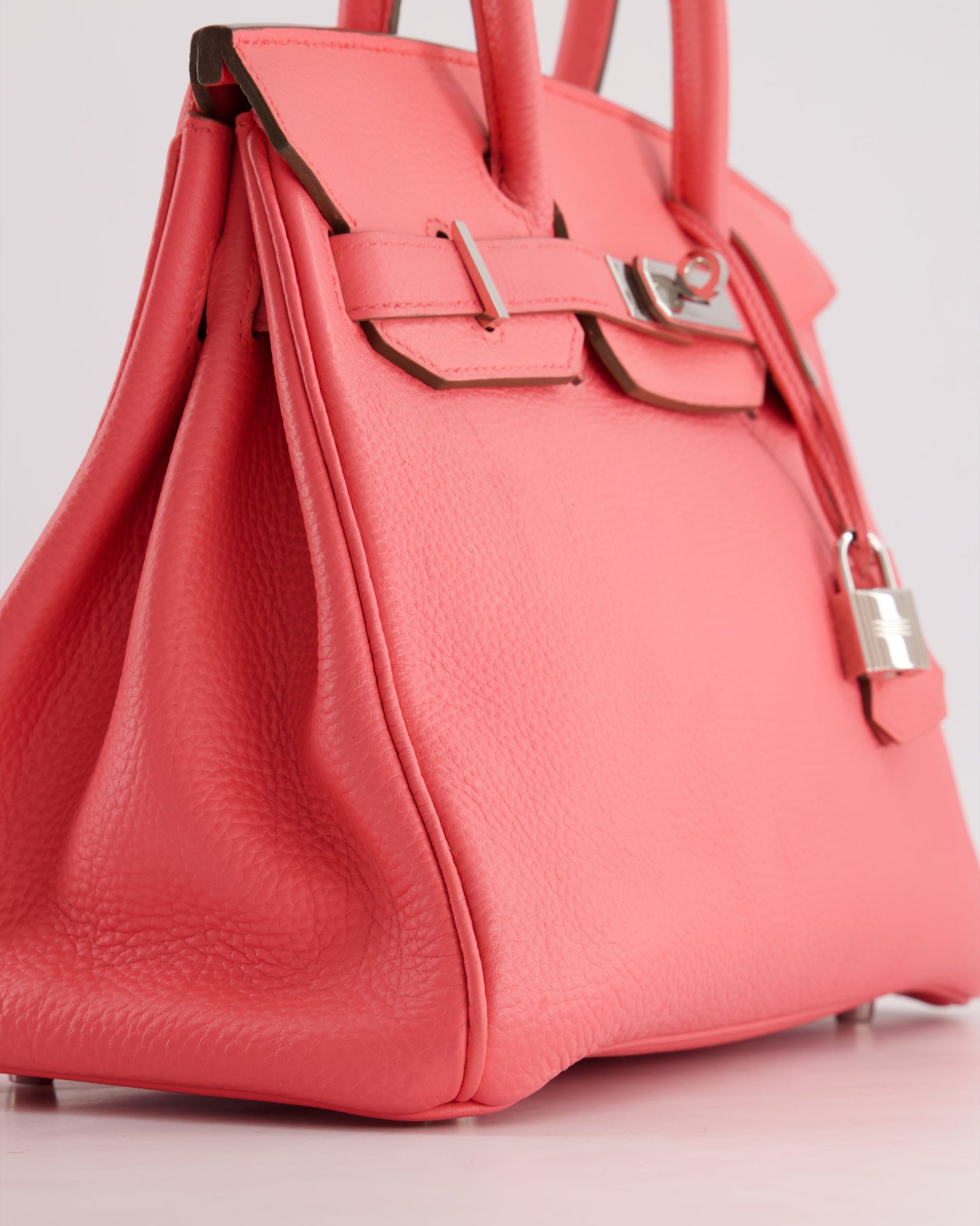 Hermes Birkin 30cm Retourne Bag in Rose Lipstick Togo Leather and Palladium Hardware