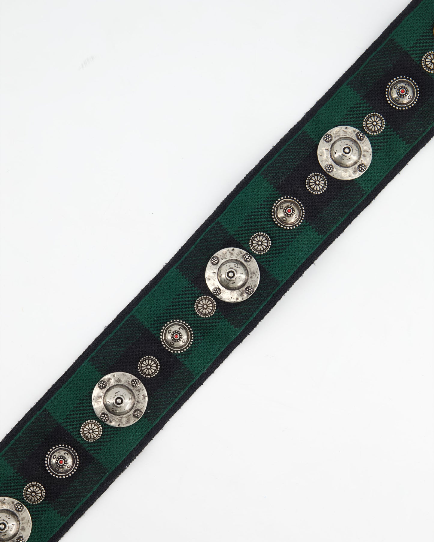 Christian Dior Green & Black Guitar Bag Strap with Logo and Antique Gold Hardware