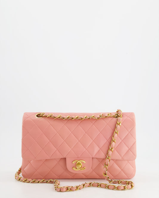 Chanel Baby Pink Medium Classic Double Flap Bag Lambskin Leather 24K Gold Hardware