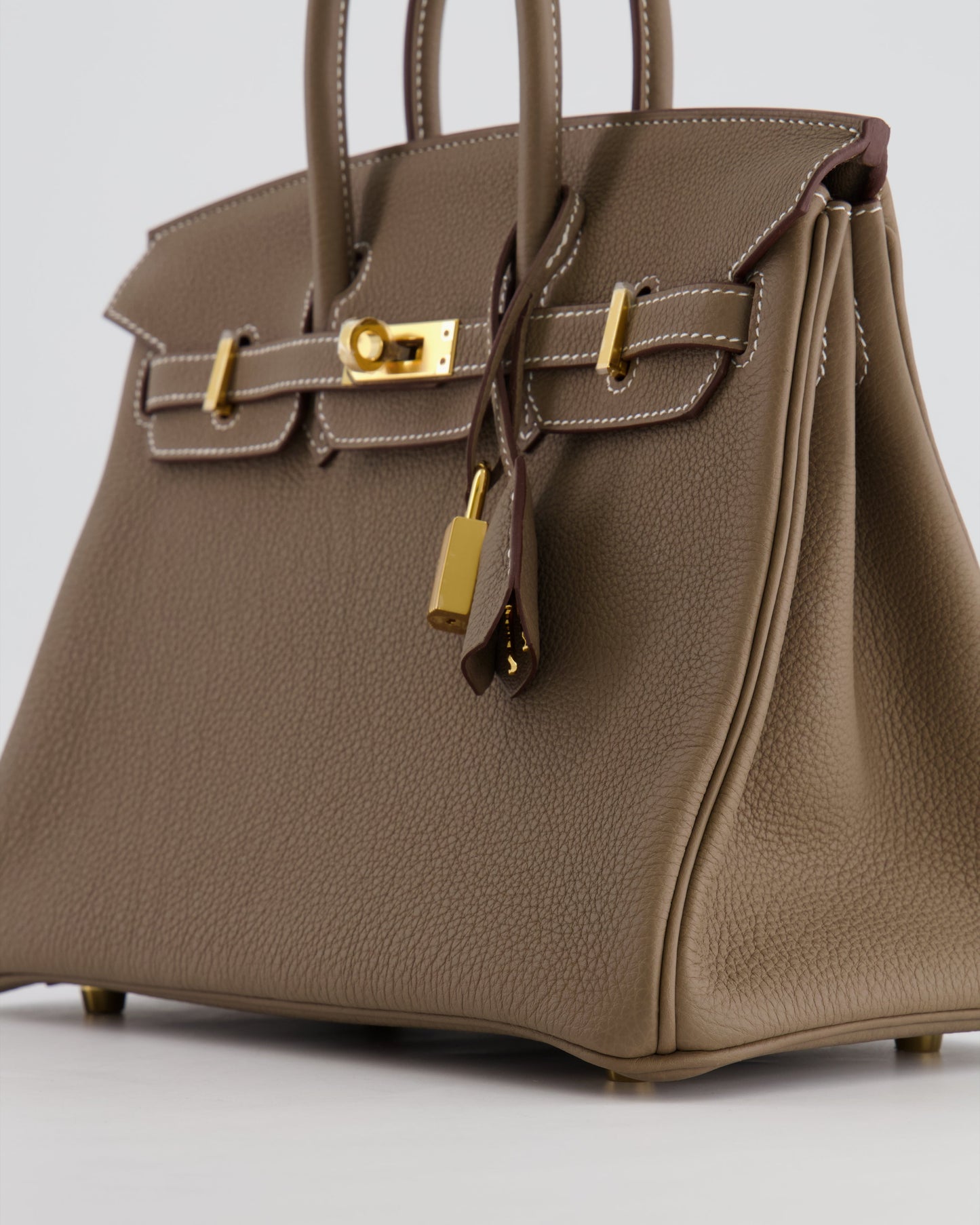 *HOT* Hermes Birkin Retourne 25 Bag in Etoupe Togo Leather with Gold Hardware