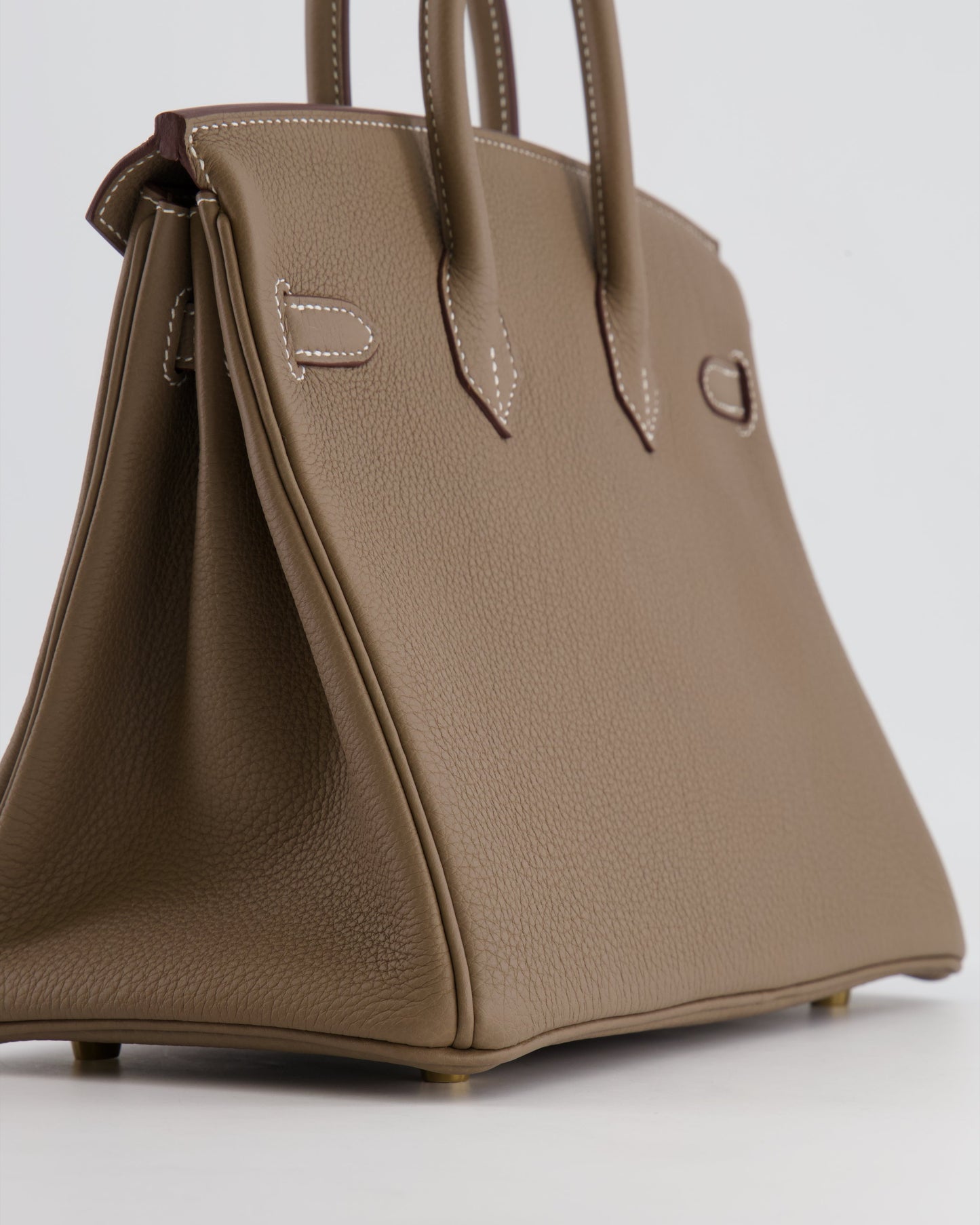 *HOT* Hermes Birkin Retourne 25 Bag in Etoupe Togo Leather with Gold Hardware