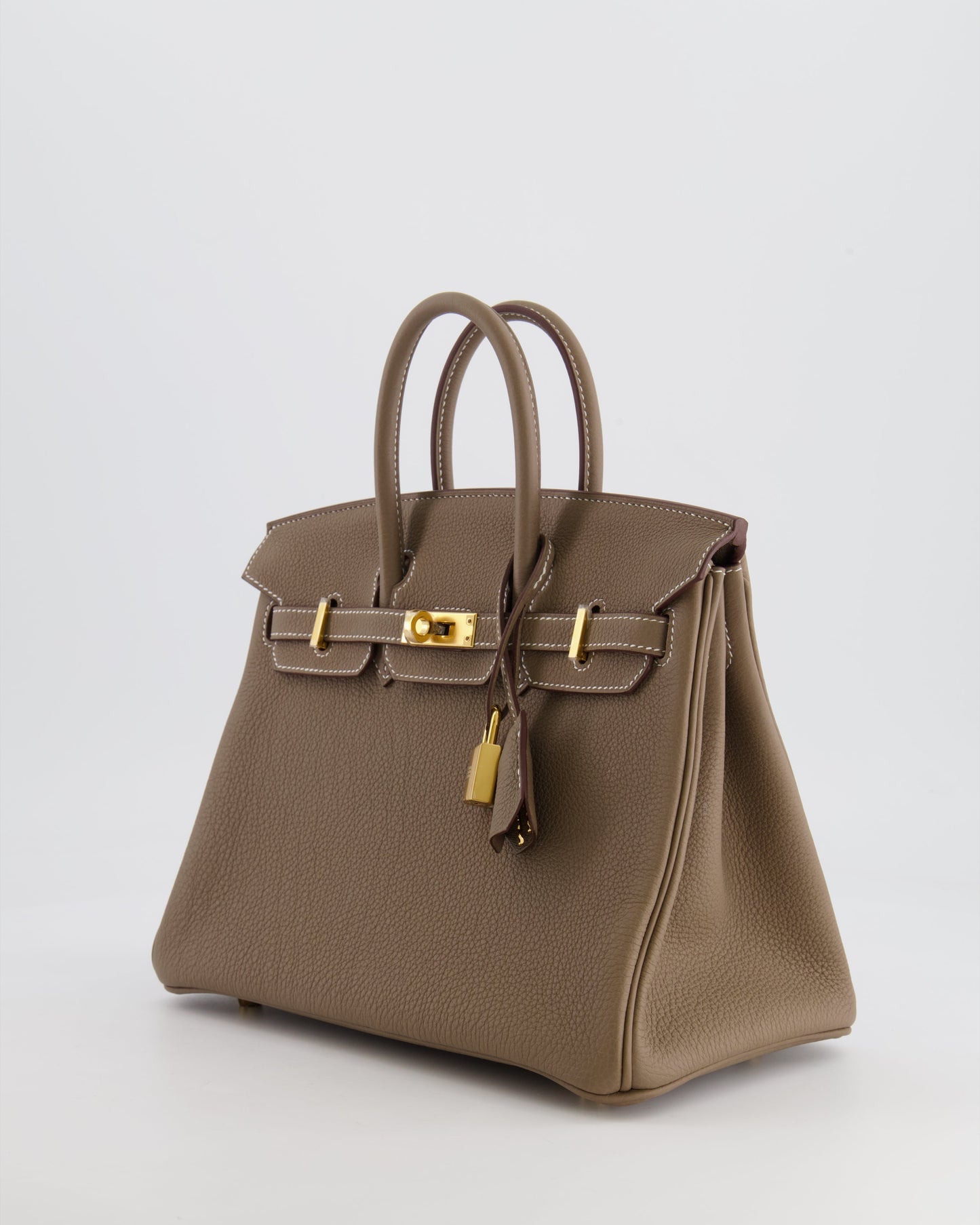 *HOT* Hermes Birkin Retourne 25 Bag in Etoupe Togo Leather with Gold Hardware