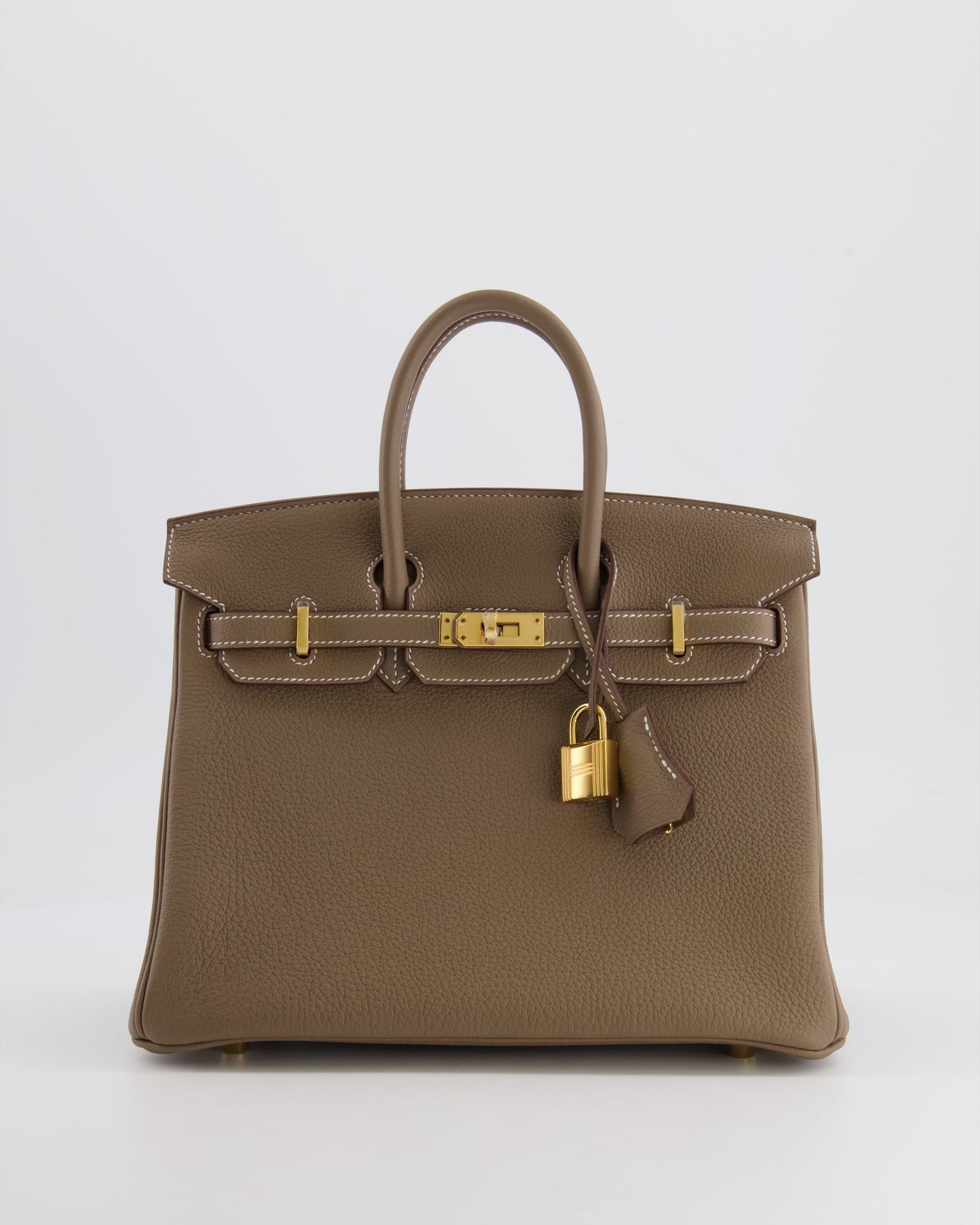 *HOT* Hermes Birkin Retourne 25 Bag in Etoupe Togo Leather with Gold Hardware