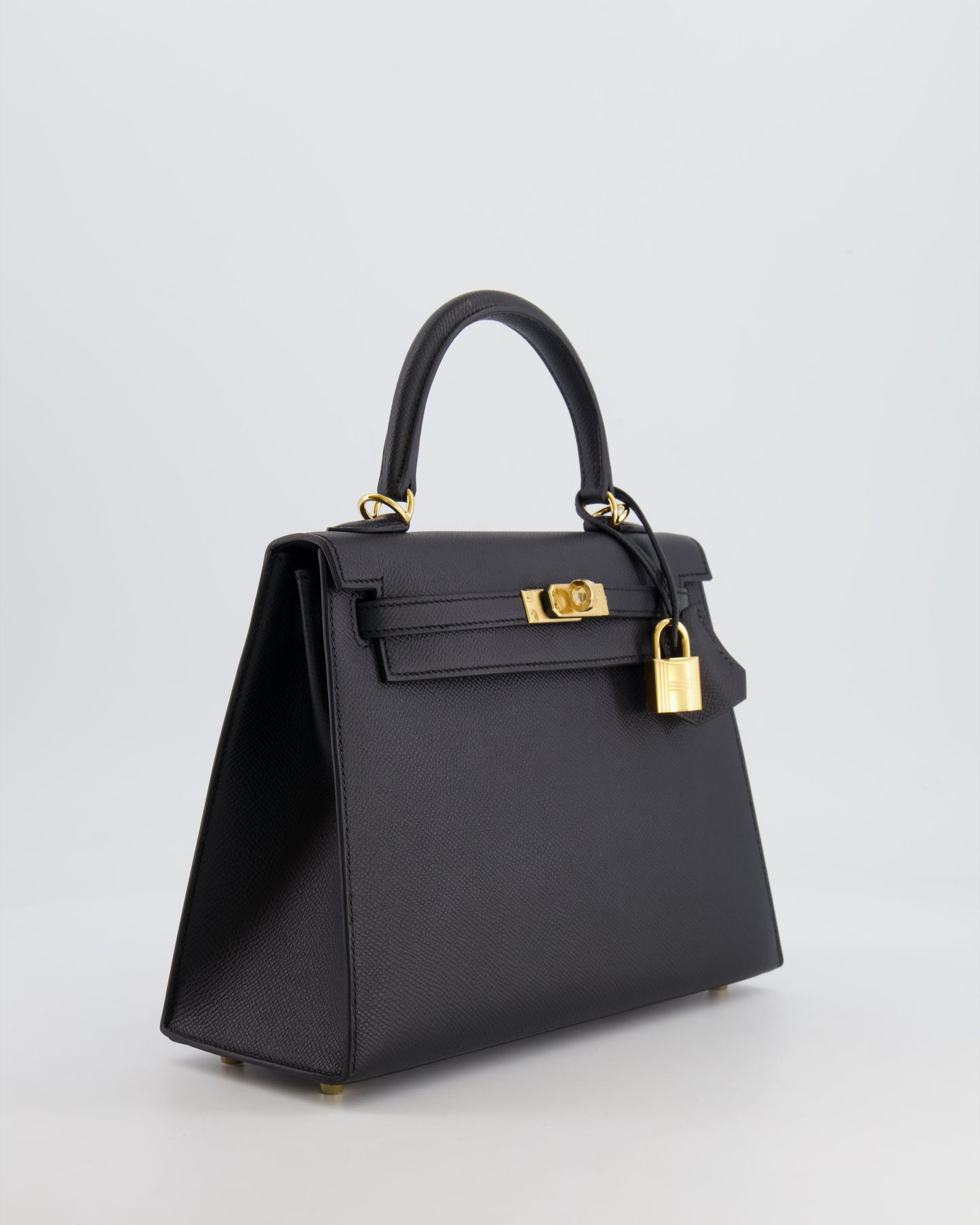 Hermes Kelly 25 Sellier Bag in Noir Epsom Leather with Gold Hardware