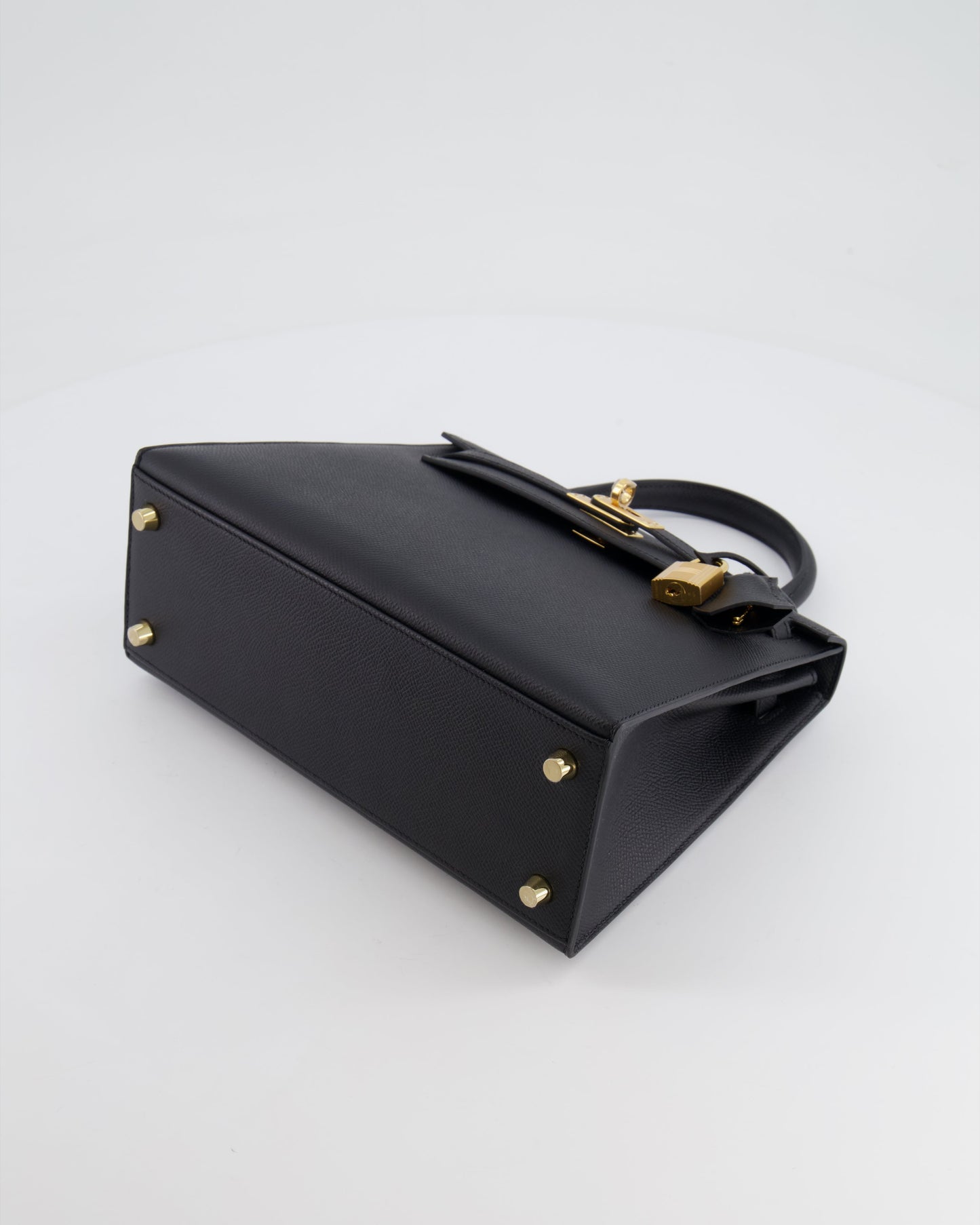 Hermes Kelly 25 Sellier Bag in Noir Epsom Leather with Gold Hardware