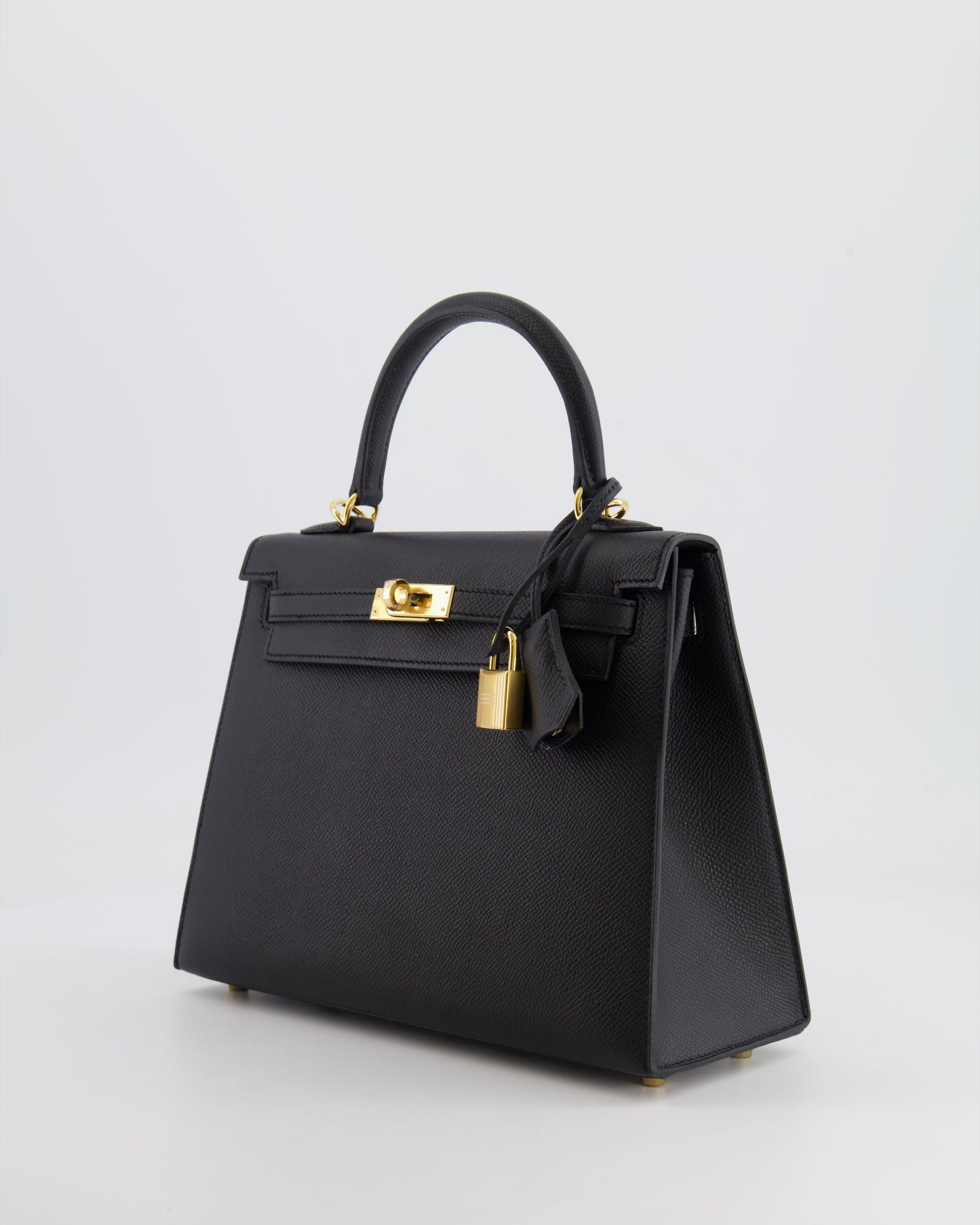 Hermes Kelly 25 Sellier Bag in Noir Epsom Leather with Gold Hardware