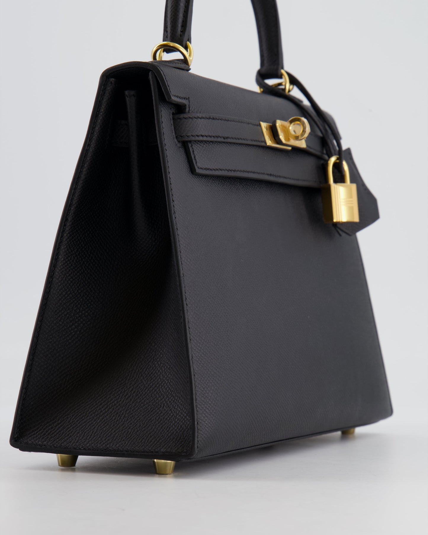 Hermes Kelly 25 Sellier Bag in Noir Epsom Leather with Gold Hardware