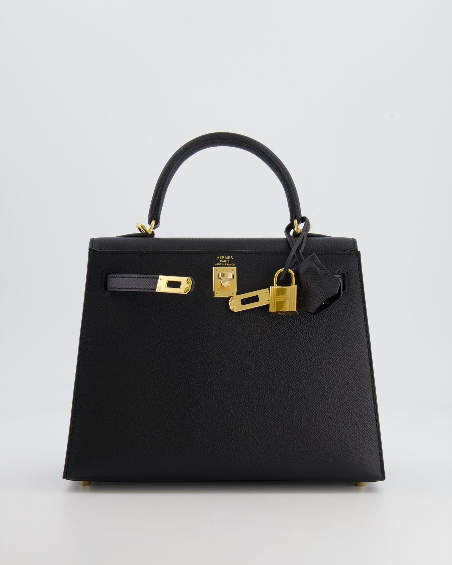 Hermes Kelly 25 Sellier Bag in Noir Epsom Leather with Gold Hardware