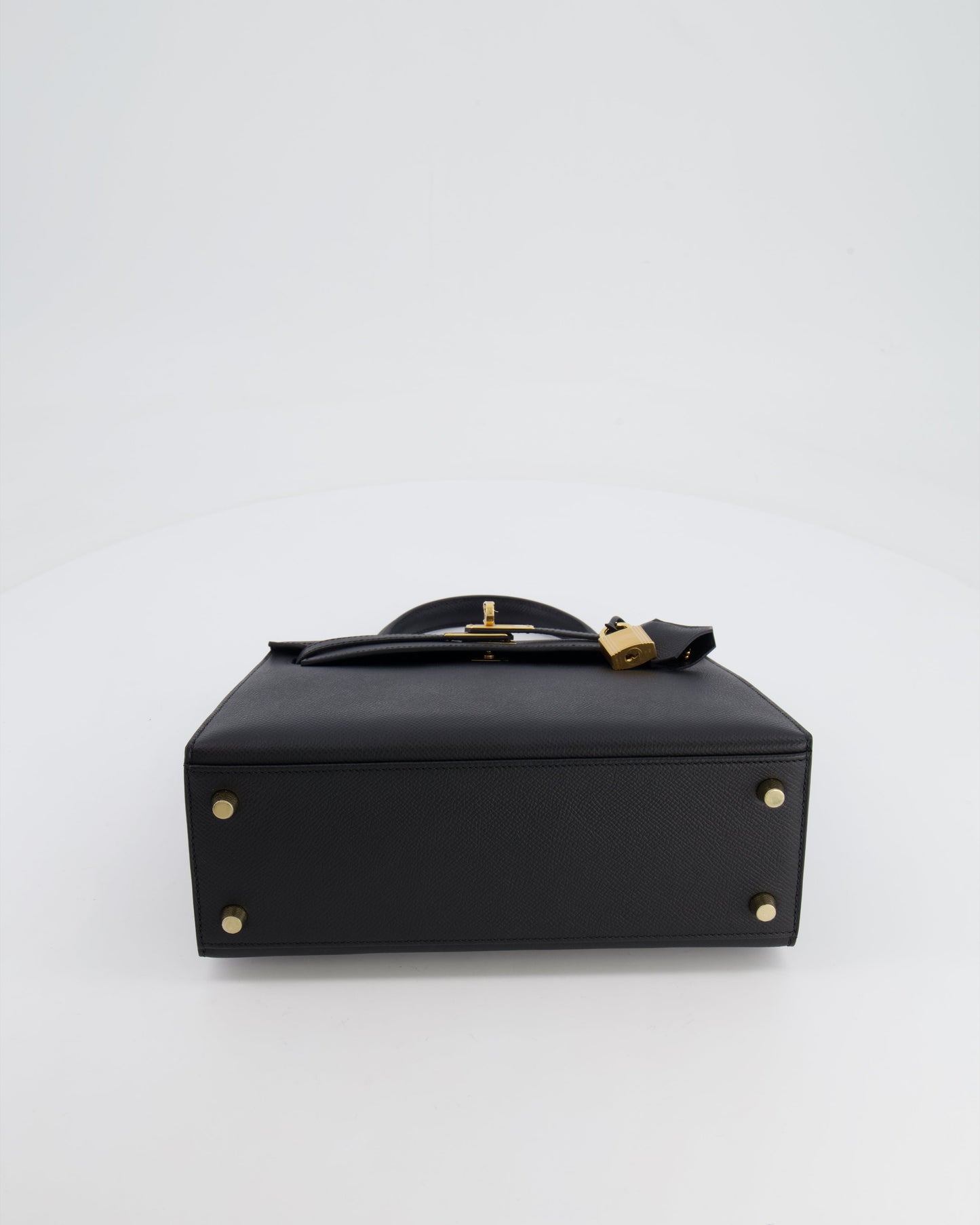 Hermes Kelly 25 Sellier Bag in Noir Epsom Leather with Gold Hardware