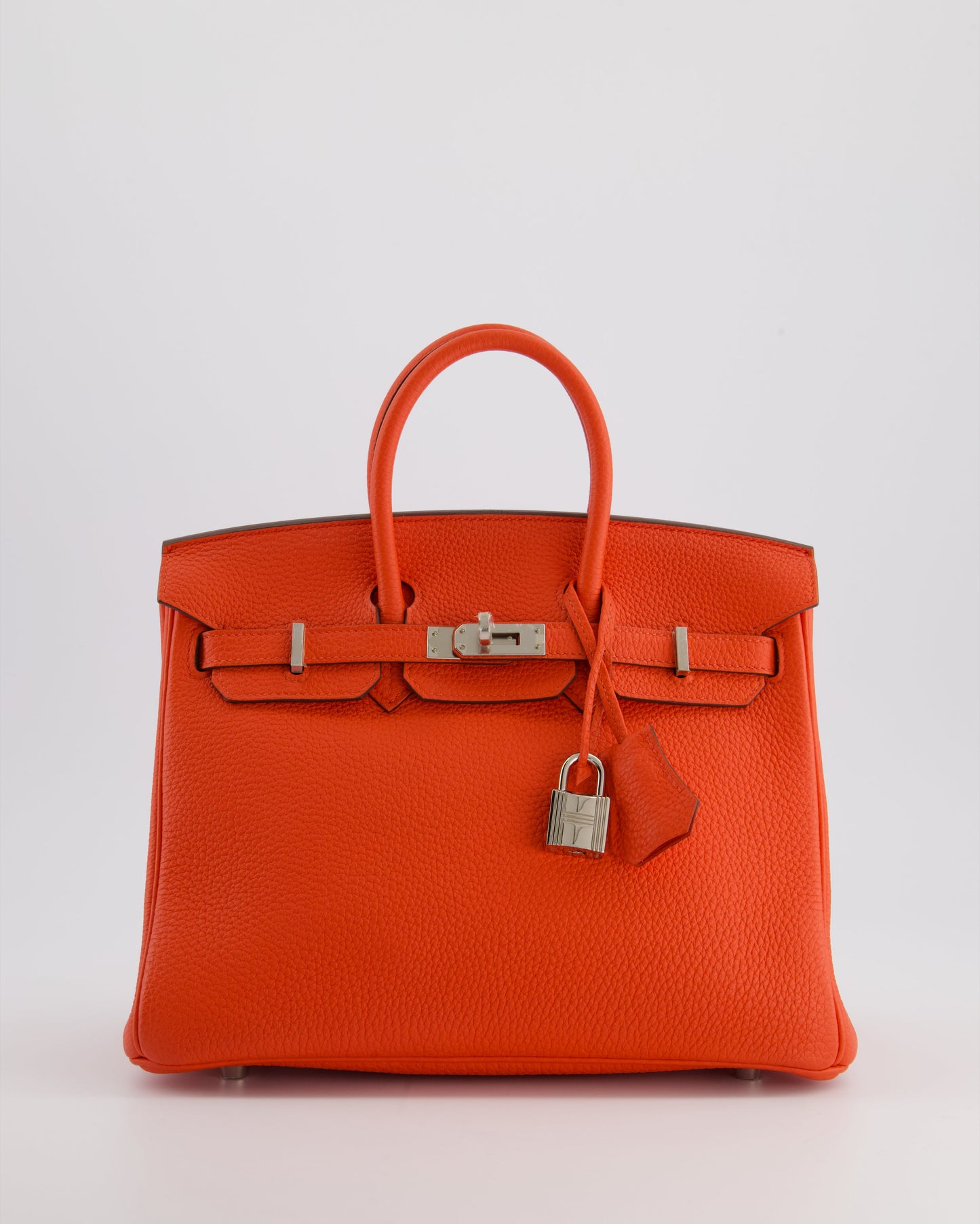 Hermes Birkin 25 Retourne Bag in Capucine Togo Leather and Palladium Hardware