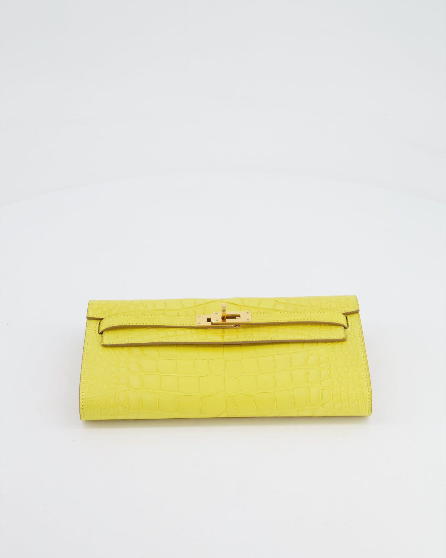 *RARE* Hermes Kelly To Go Bag in Jaune Mimosa Alligator Mississippiensis Leather with Gold Hardware