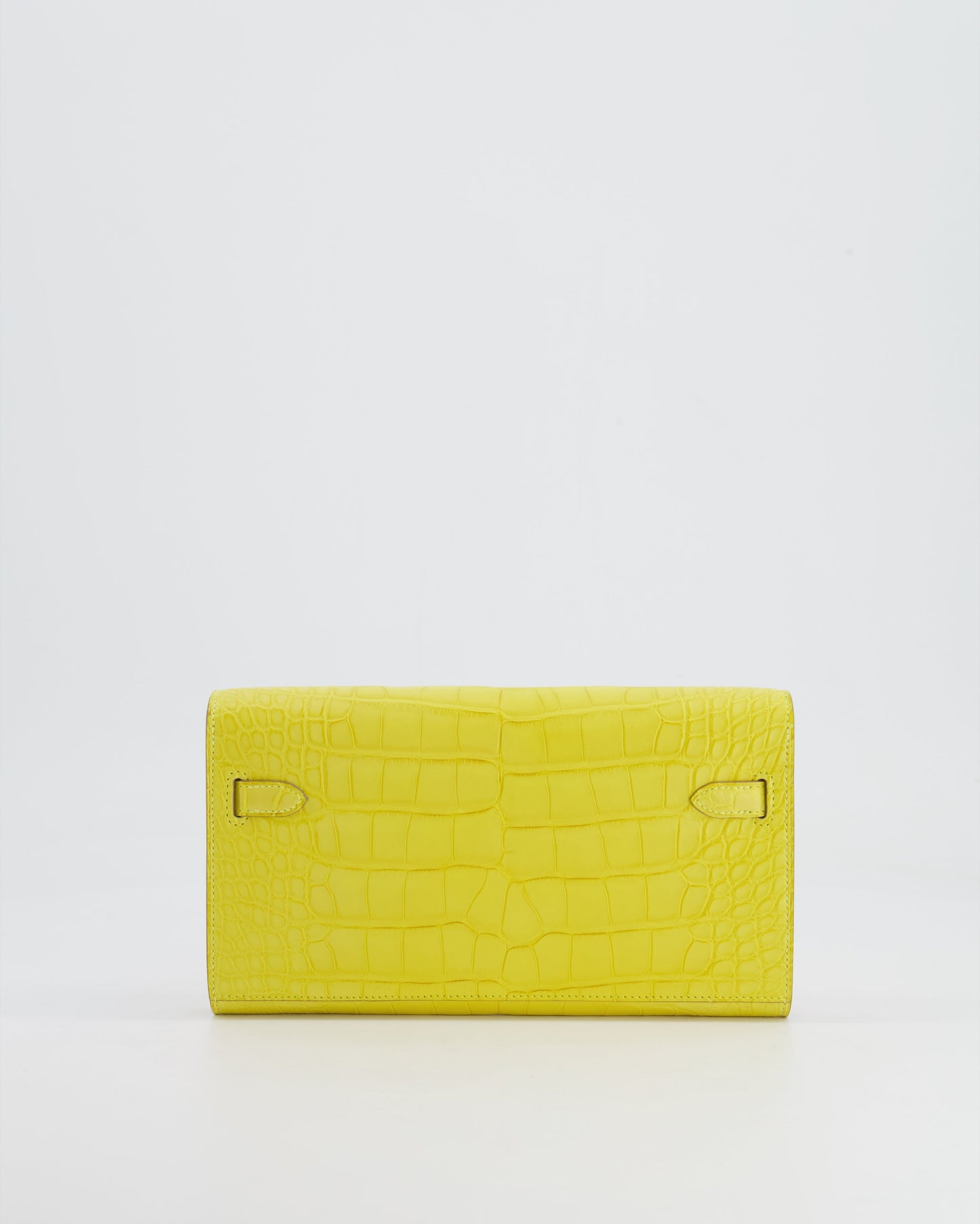 *RARE* Hermes Kelly To Go Bag in Jaune Mimosa Alligator Mississippiensis Leather with Gold Hardware