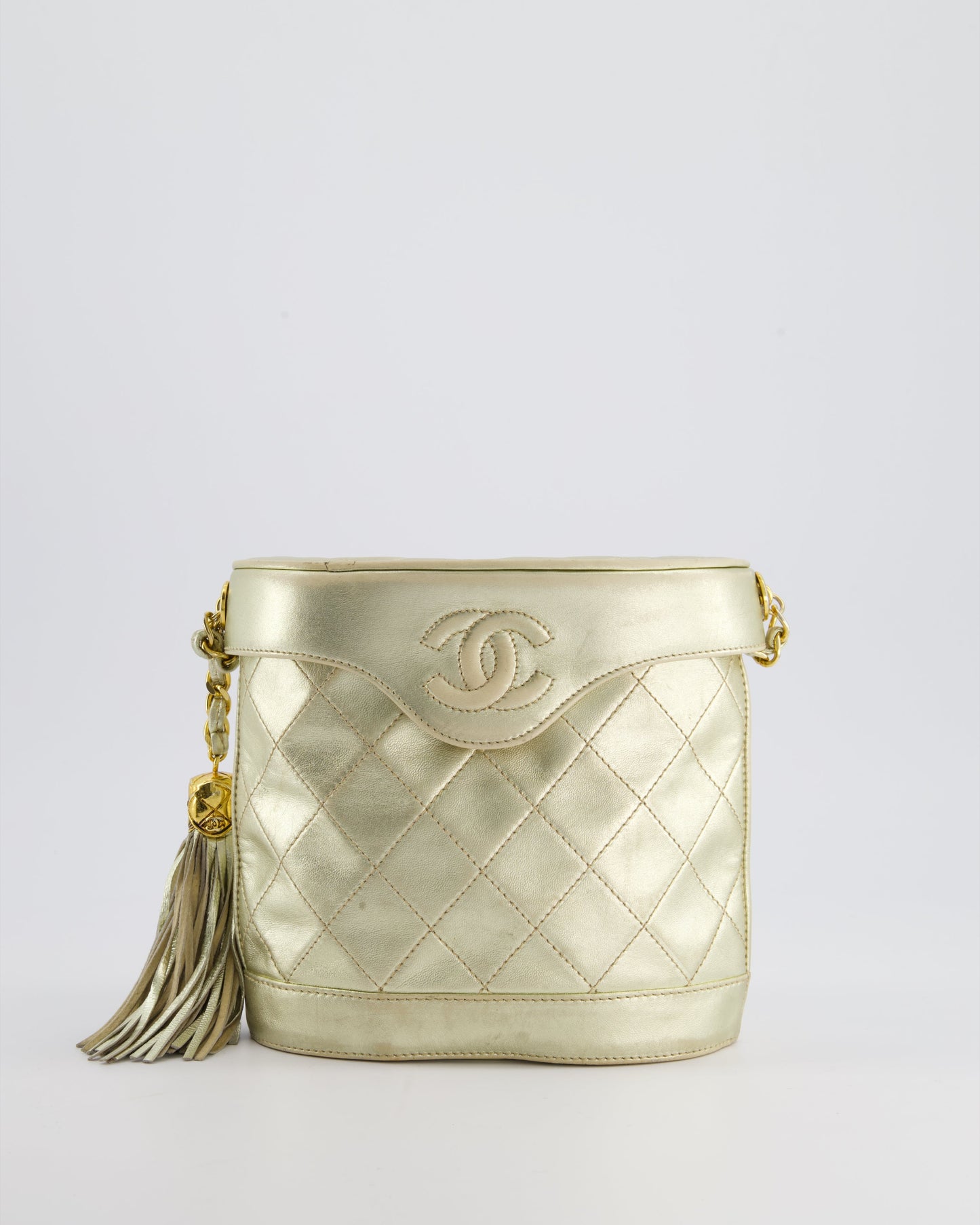 Chanel Gold Lambskin Leather Small Binocular Bag with 24K Gold Hardware