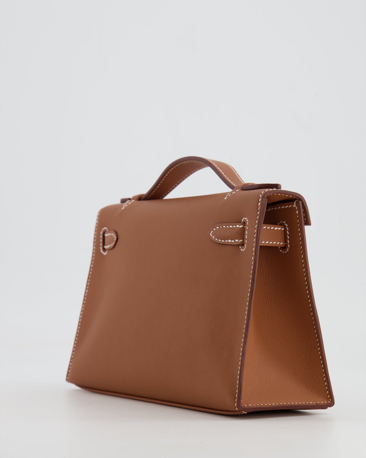*RARE* Hermes Mini Kelly Pochette Bag in Gold Swift Leather with Gold Hardware