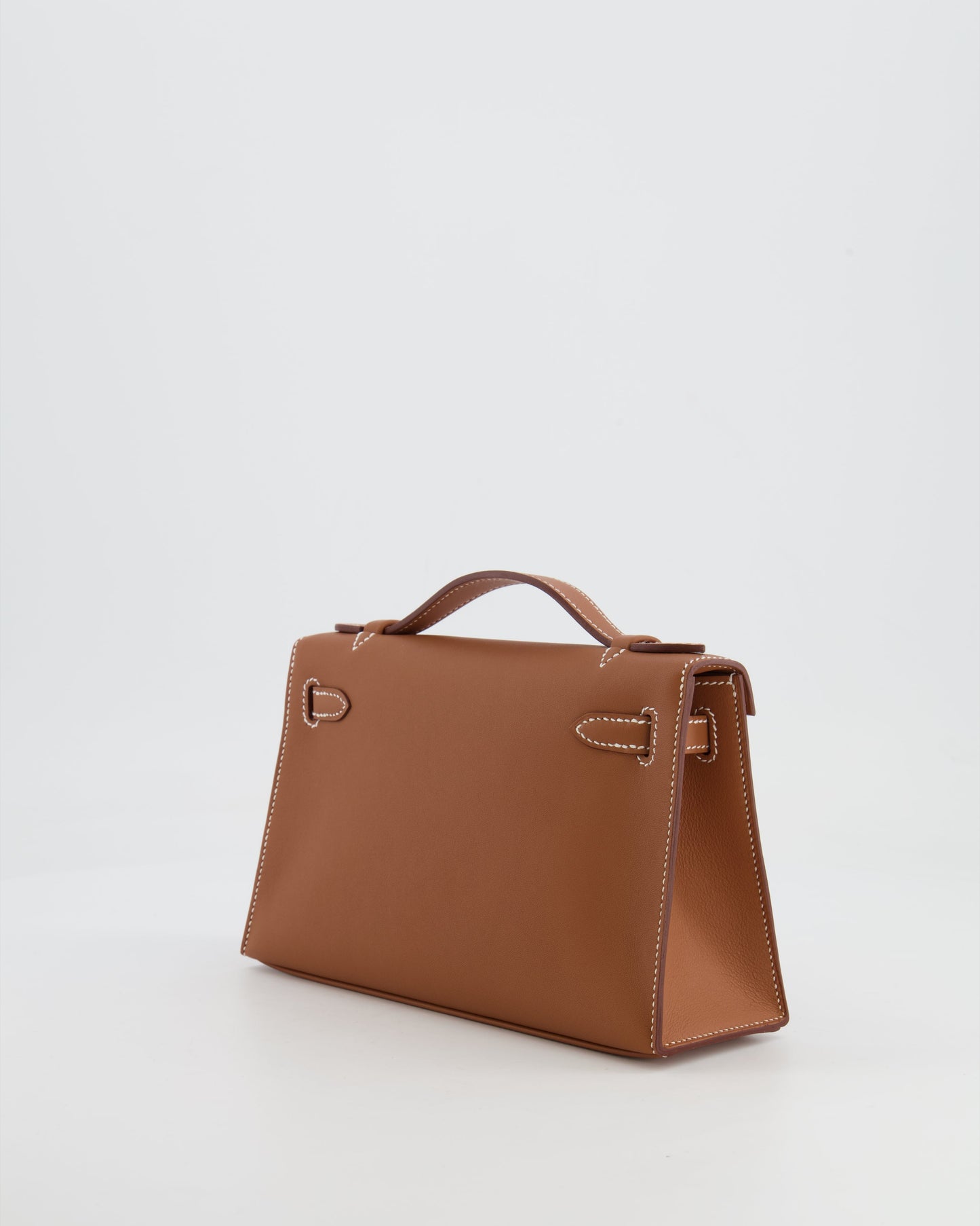 *RARE* Hermes Mini Kelly Pochette Bag in Gold Swift Leather with Gold Hardware