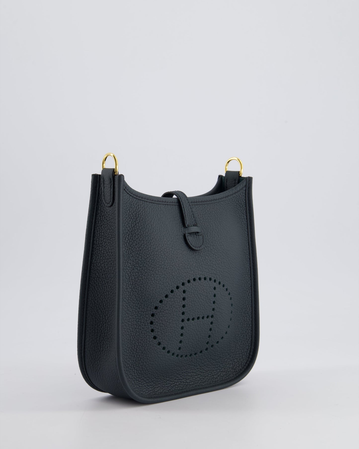 *RARE* Hermes Mini Evelyne 16 Bag in Vert Rousseau Maurice Leather with Gold Hardware & Vert Cypress Sangle Wooly Unicolore Strap