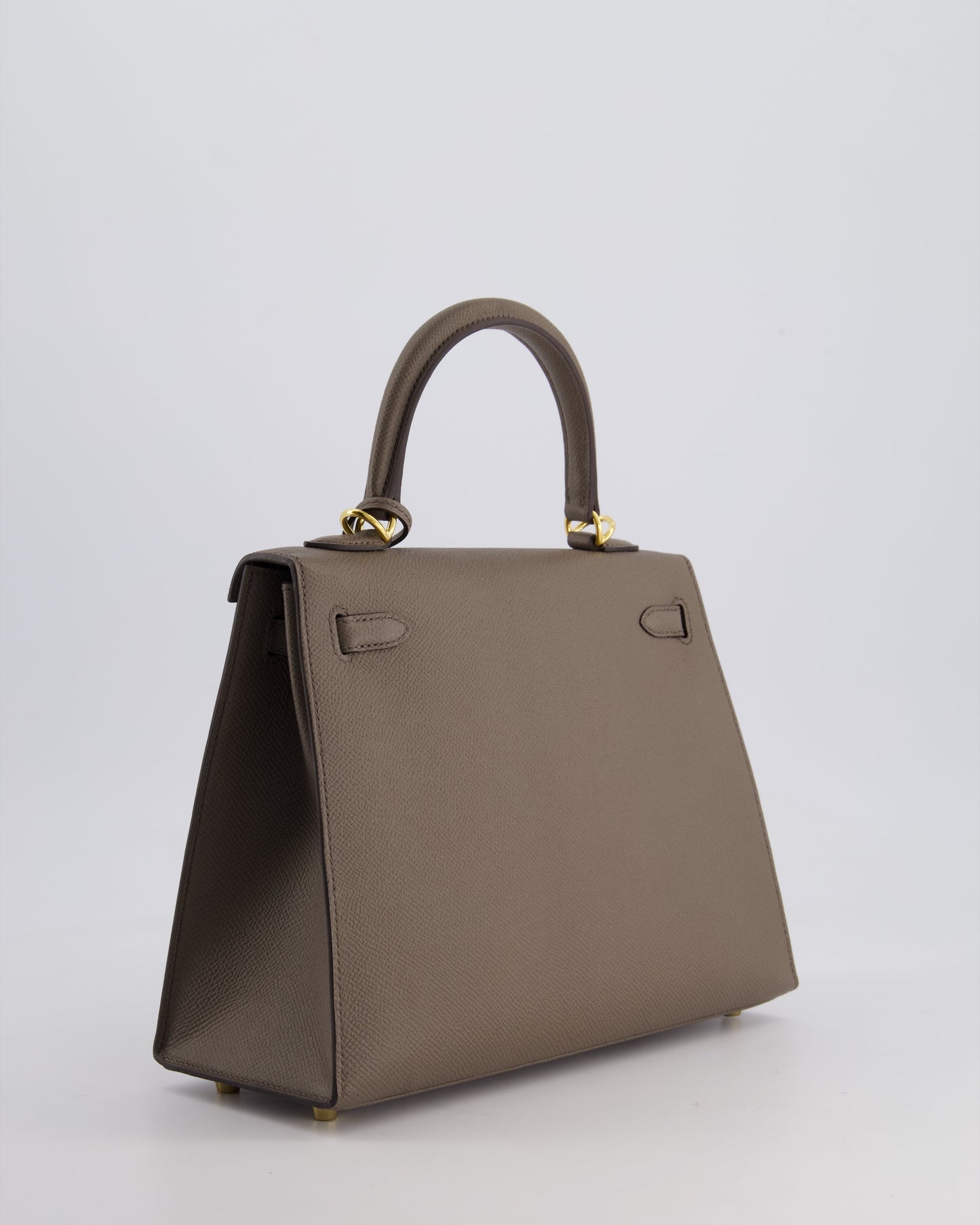 *RARE* Hermes Kelly 25 Sellier Bag in Gris Etain Epsom Leather with Gold Hardware