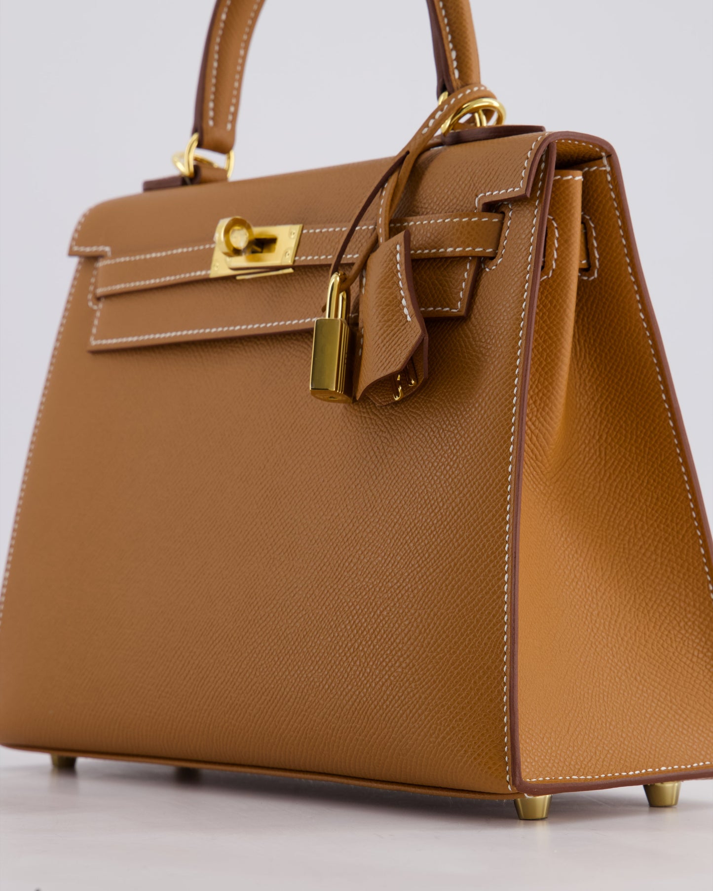 Hermes Kelly 25 Sellier Bag in Gold Epsom Leather with Gold Hardware