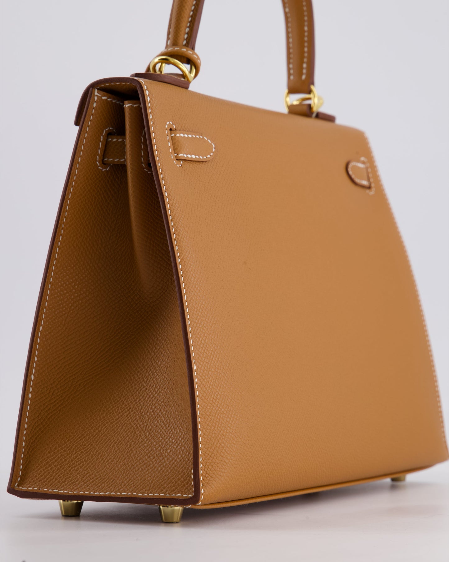 Hermes Kelly 25 Sellier Bag in Gold Epsom Leather with Gold Hardware