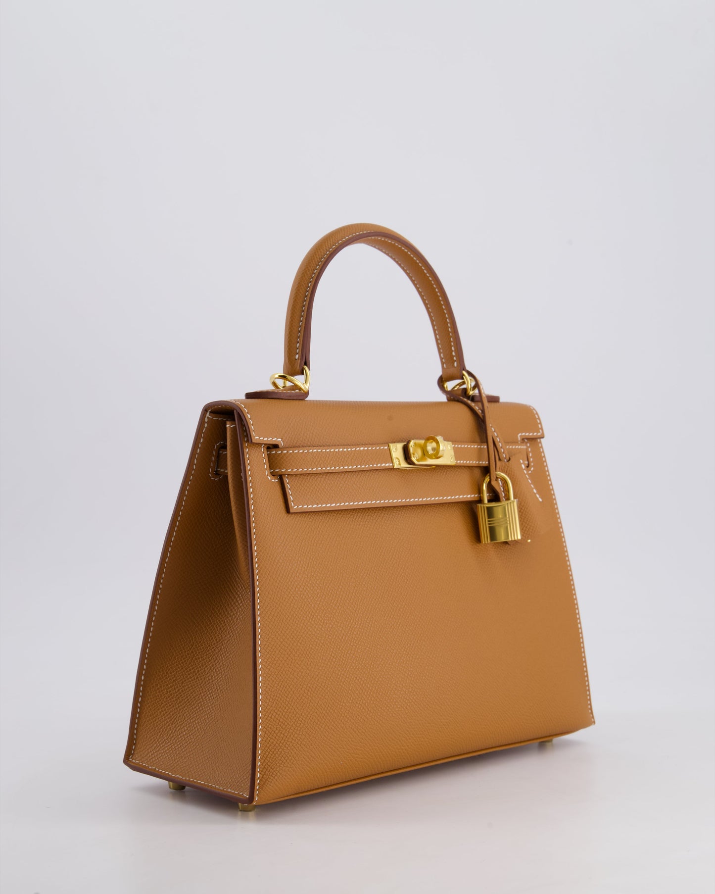 Hermes Kelly 25 Sellier Bag in Gold Epsom Leather with Gold Hardware