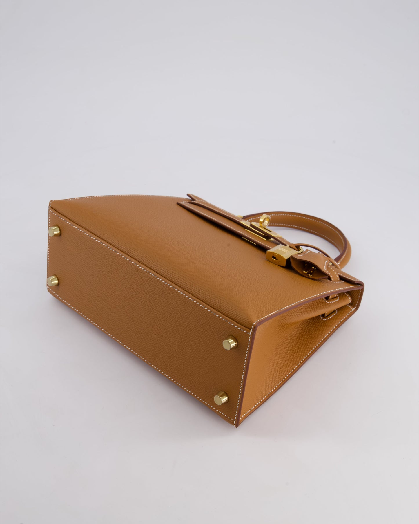 Hermes Kelly 25 Sellier Bag in Gold Epsom Leather with Gold Hardware