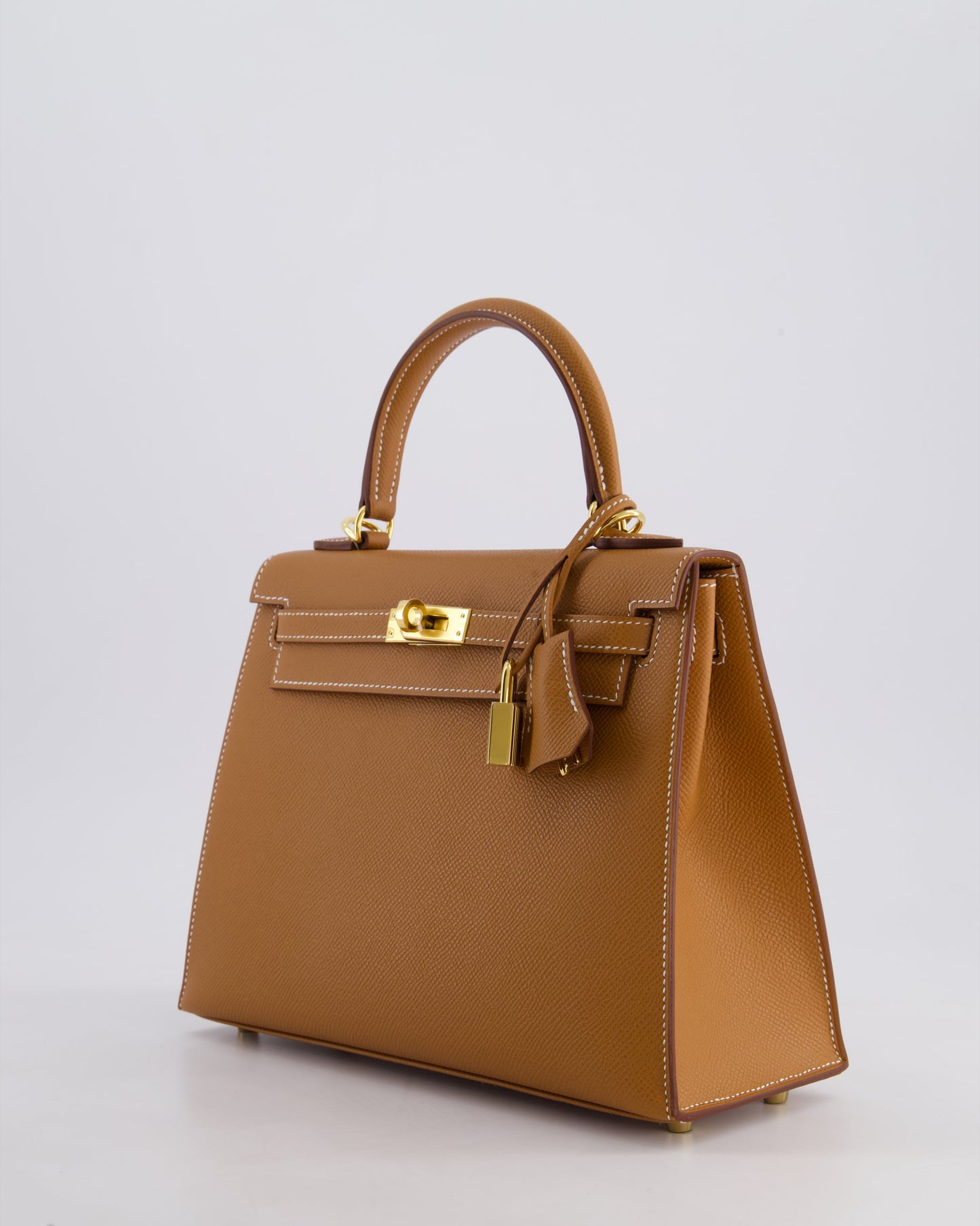 Hermes Kelly 25 Sellier Bag in Gold Epsom Leather with Gold Hardware