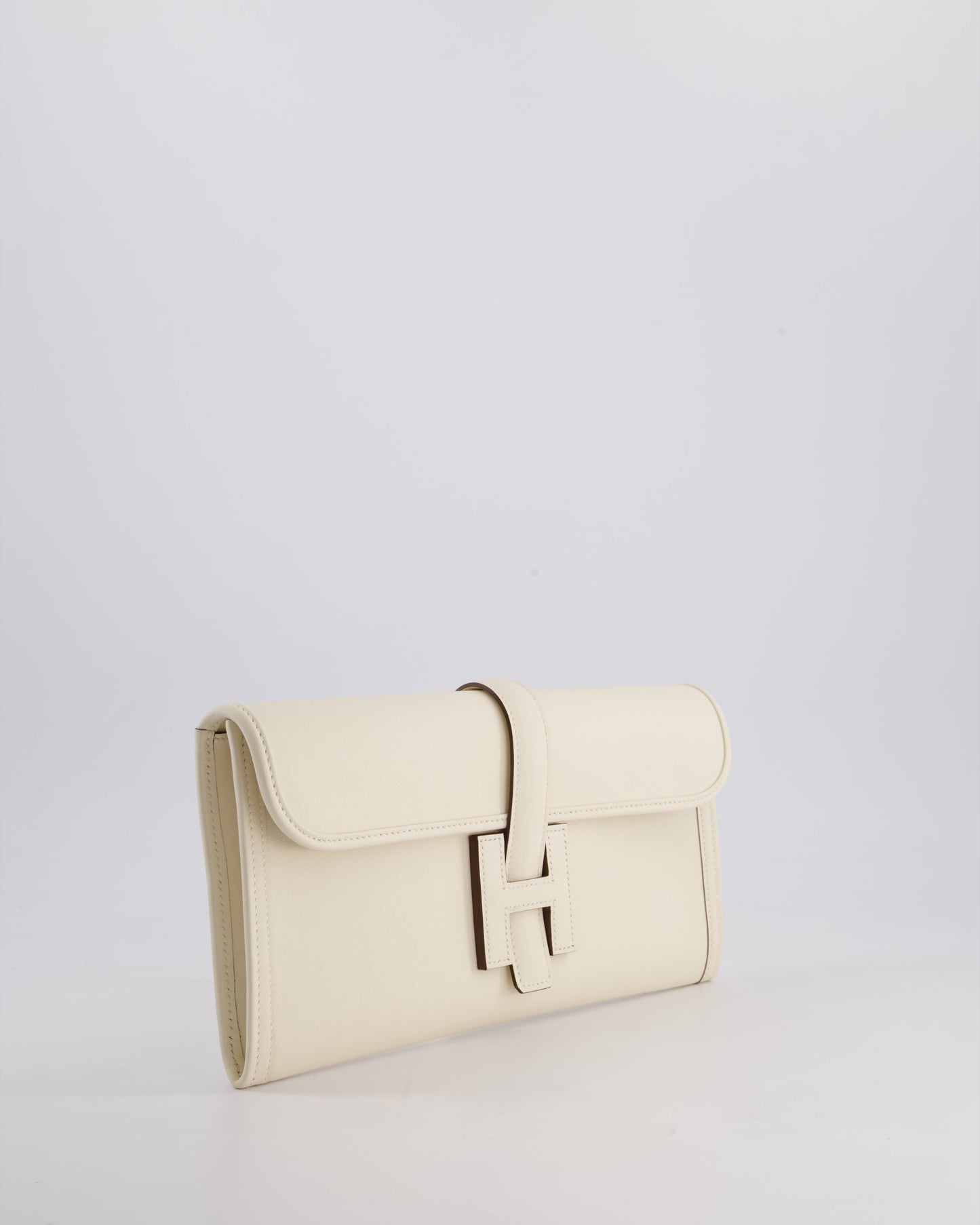 Hermes Jige Elan 29cm Clutch Bag in Nata Evercolour Leather