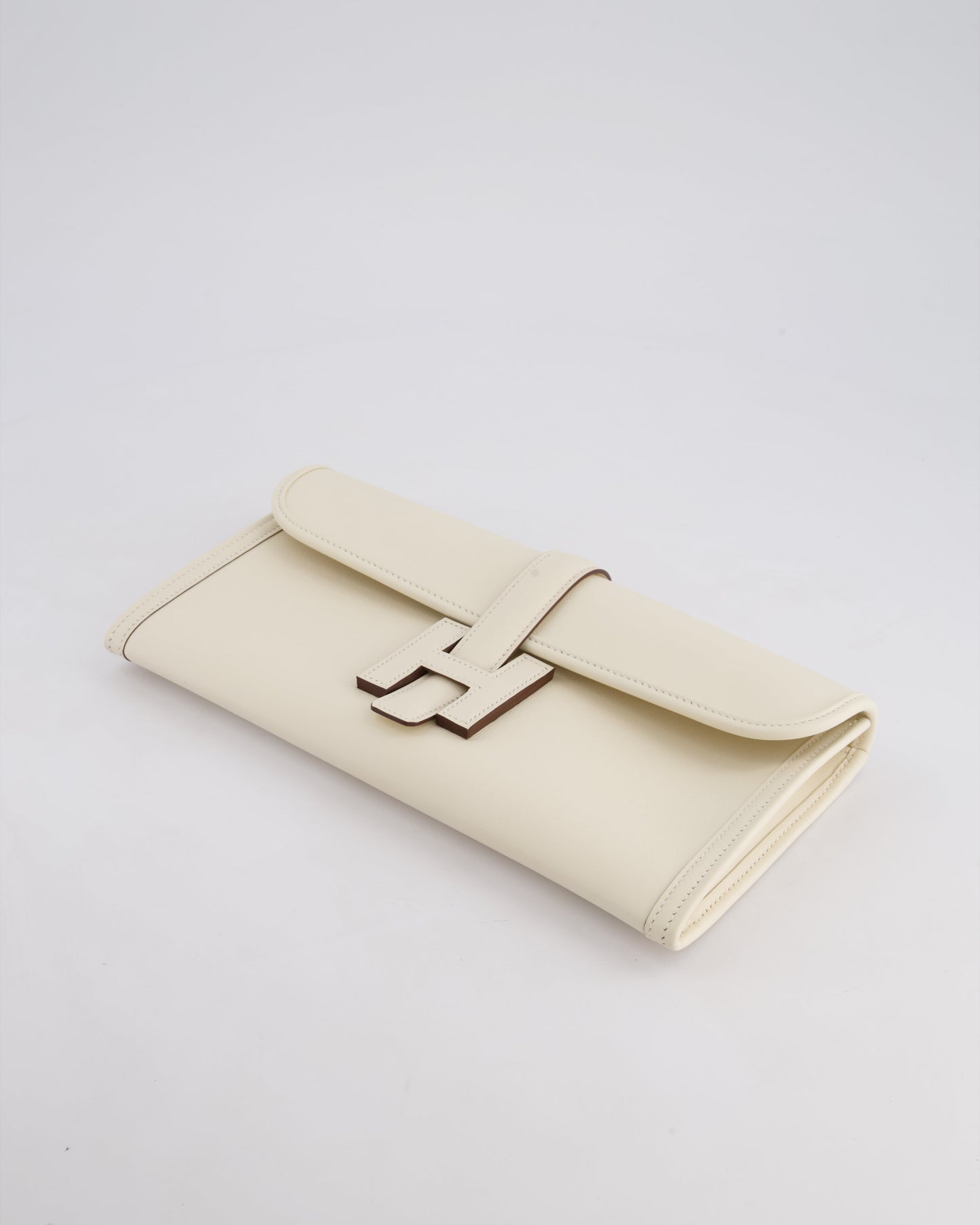 Hermes Jige Elan 29cm Clutch Bag in Nata Evercolour Leather