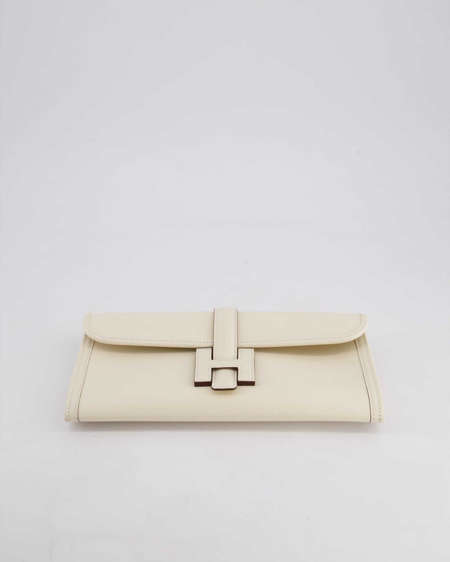 Hermes Jige Elan 29cm Clutch Bag in Nata Evercolour Leather