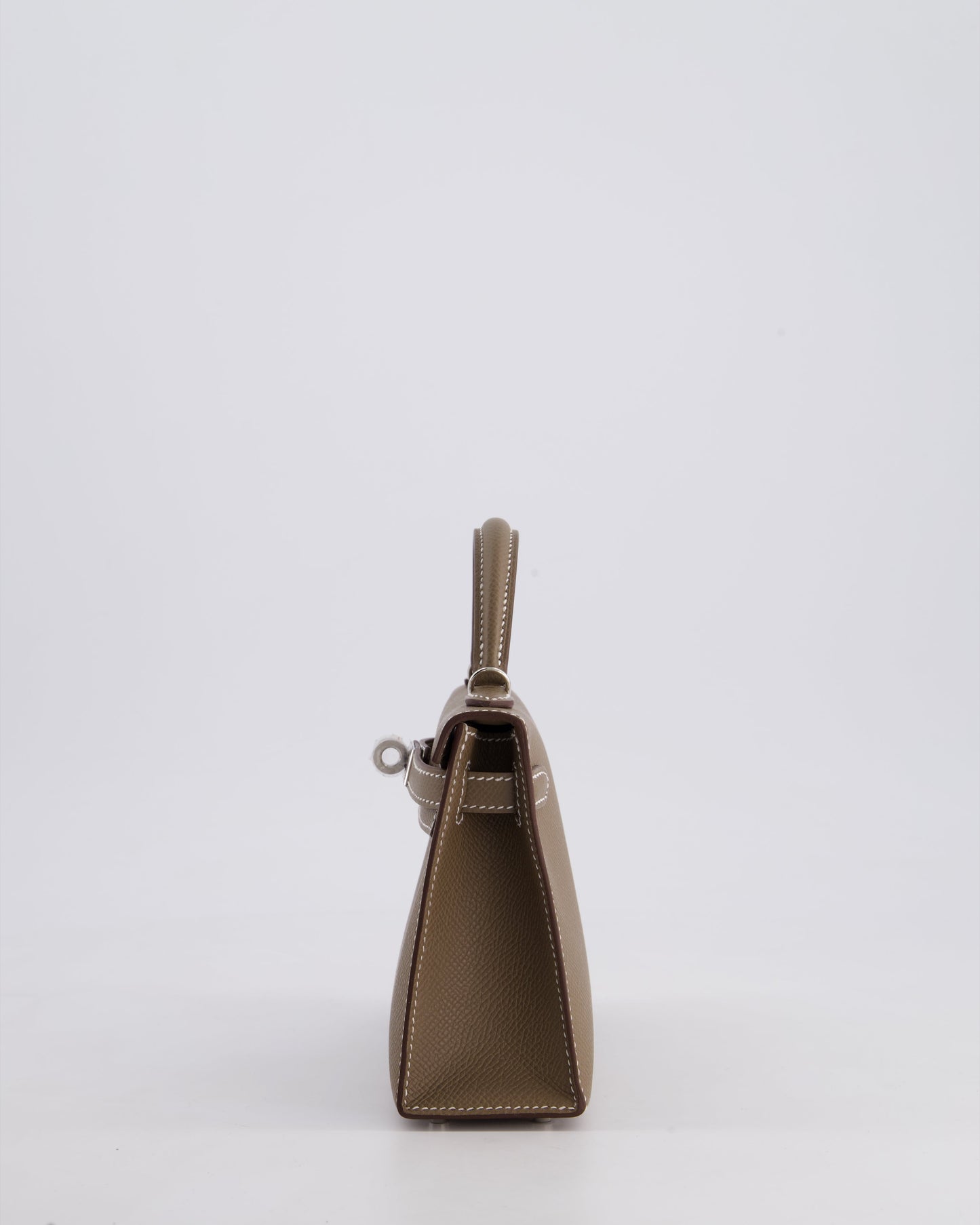 *HOT* Hermes Mini Kelly II 20 Bag in Etoupe Epsom Leather with Palladium Hardware