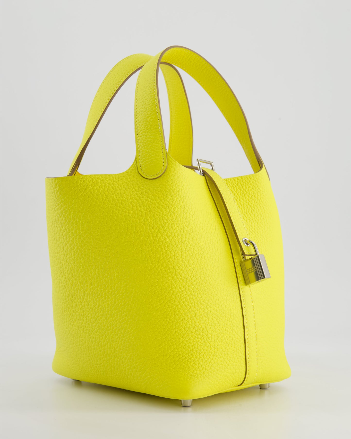 Hermes Picotin Lock Bag 18cm in Lime Clemence Leather with Palladium Hardware